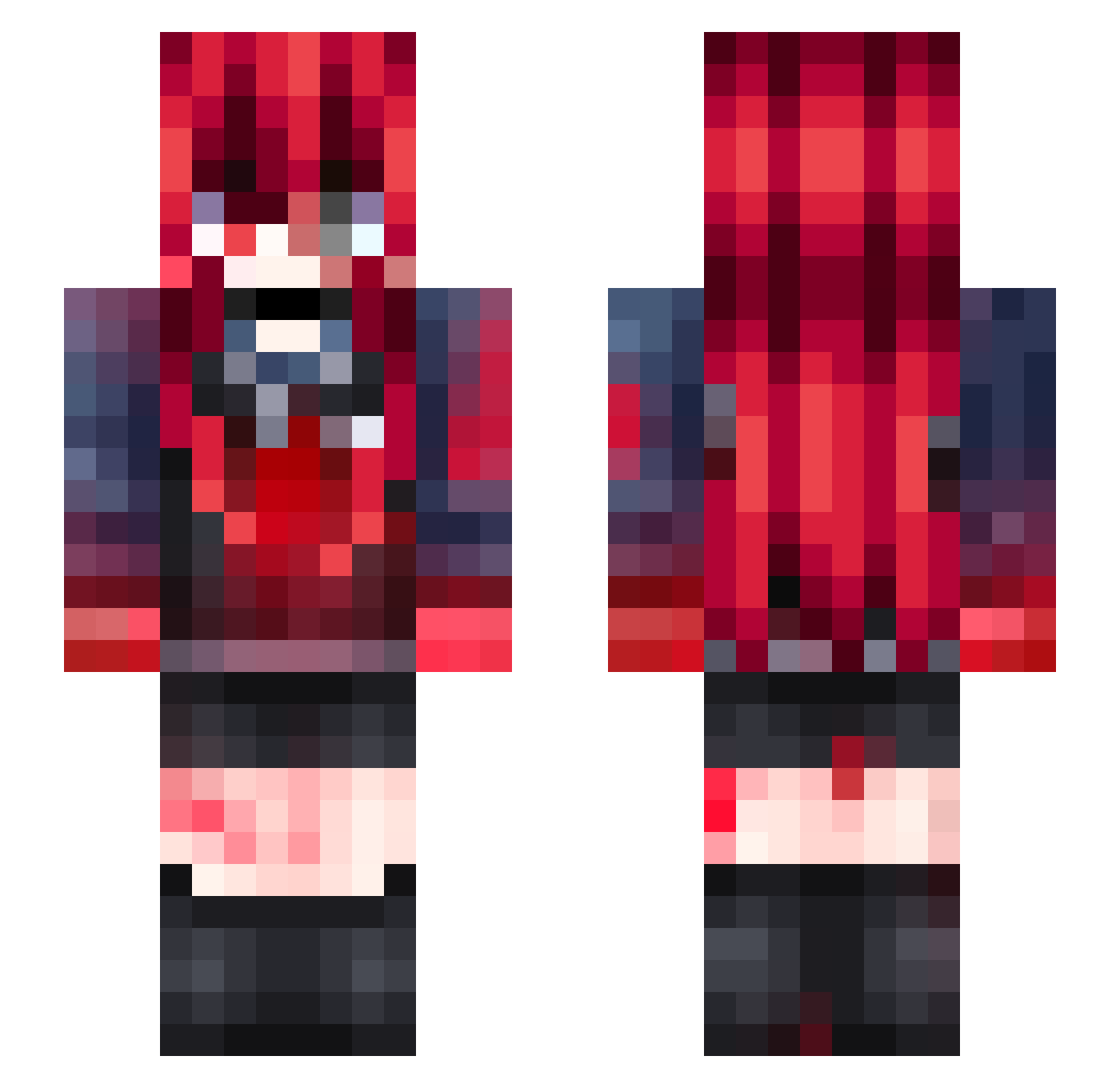 Dulgey Minecraft skin, front and back view