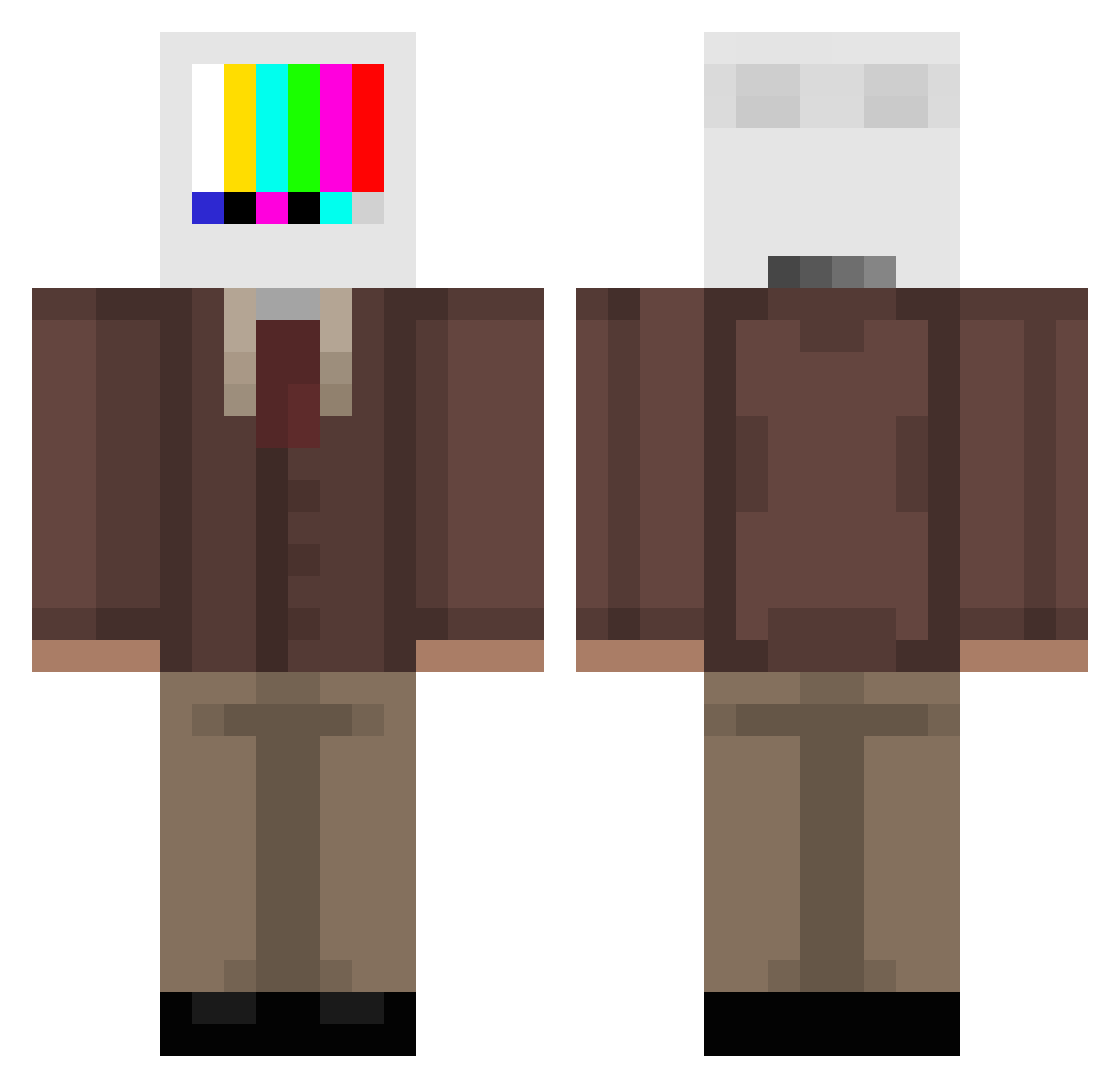 CreeperFarmer Minecraft skin, front and back view