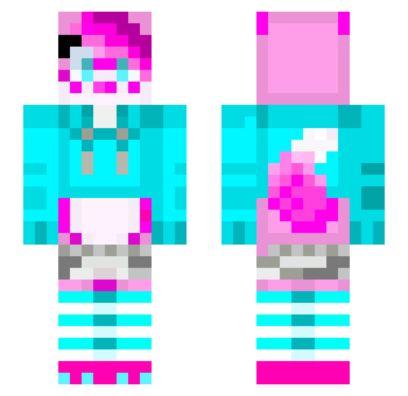 ToxxicPhoeniX Minecraft skin, front and back view