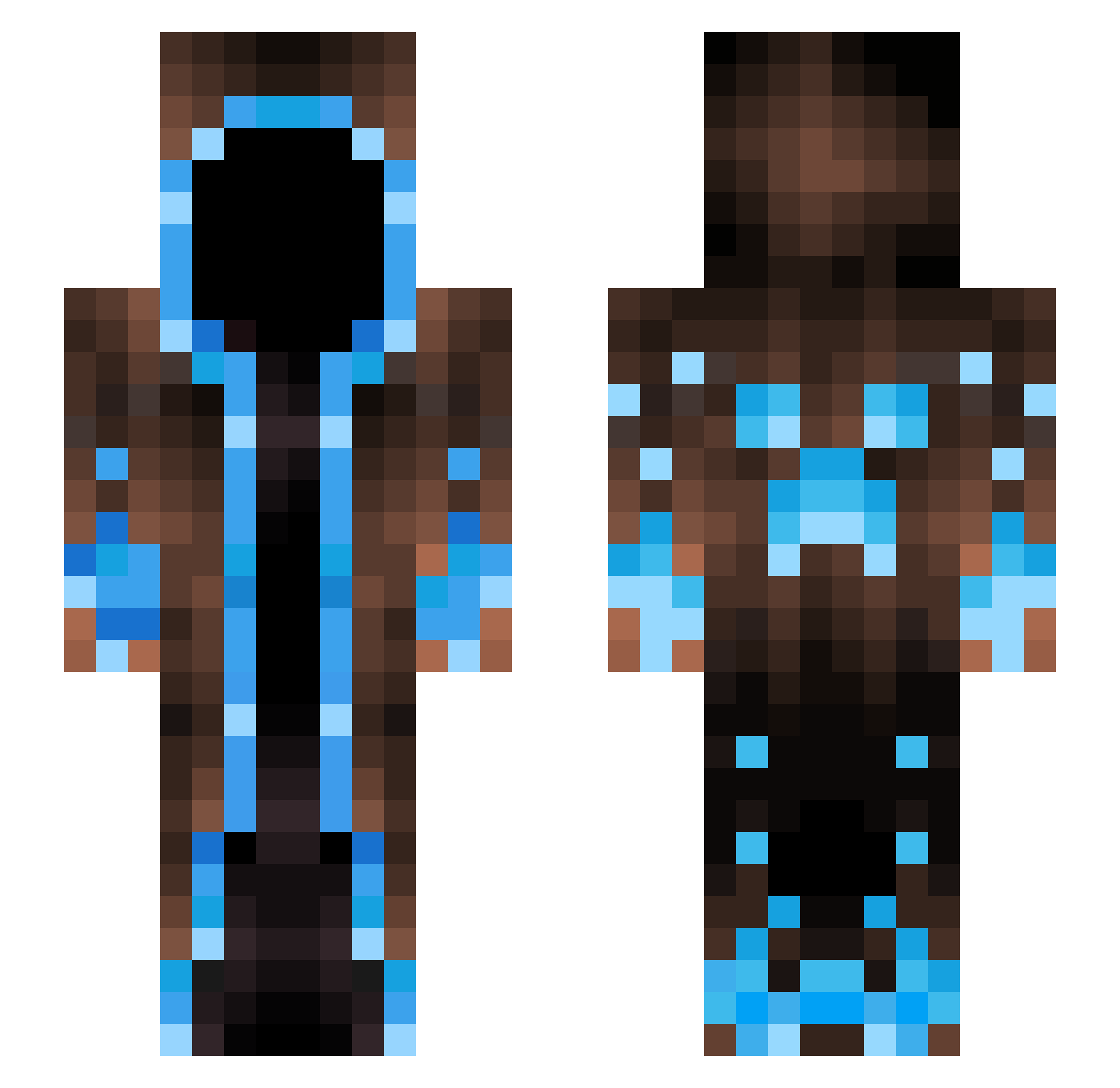 Rebellion1201 Minecraft skin, front and back view