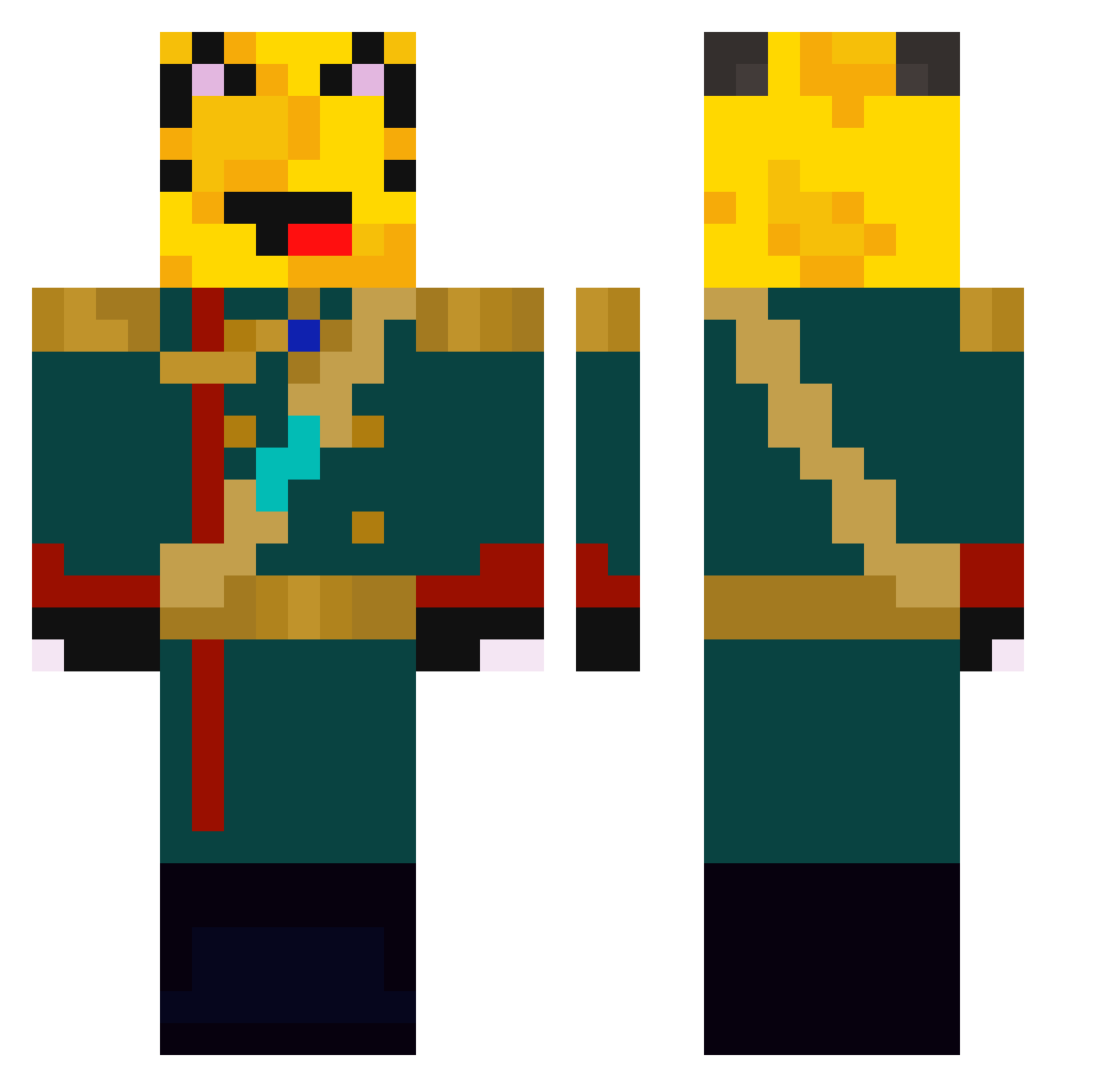 LittleMinerDude Minecraft skin, front and back view