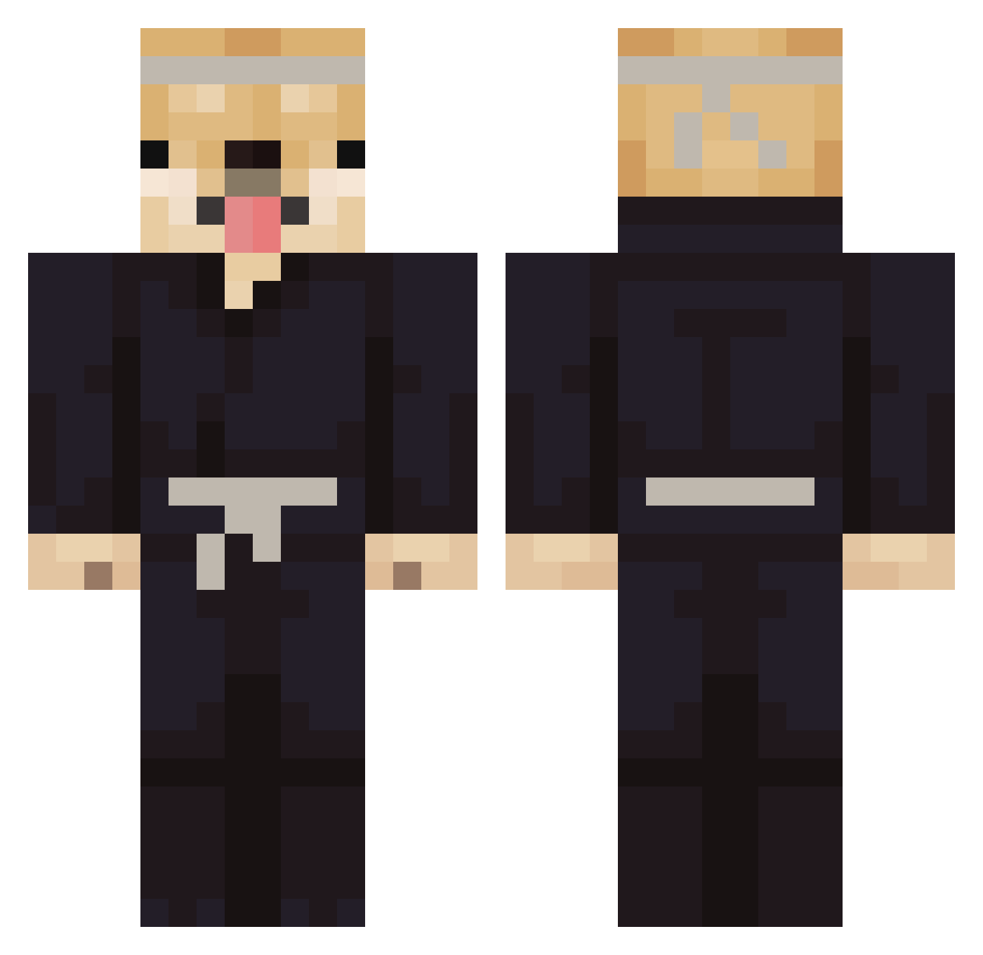 Doge_Builder Minecraft skin, front and back view
