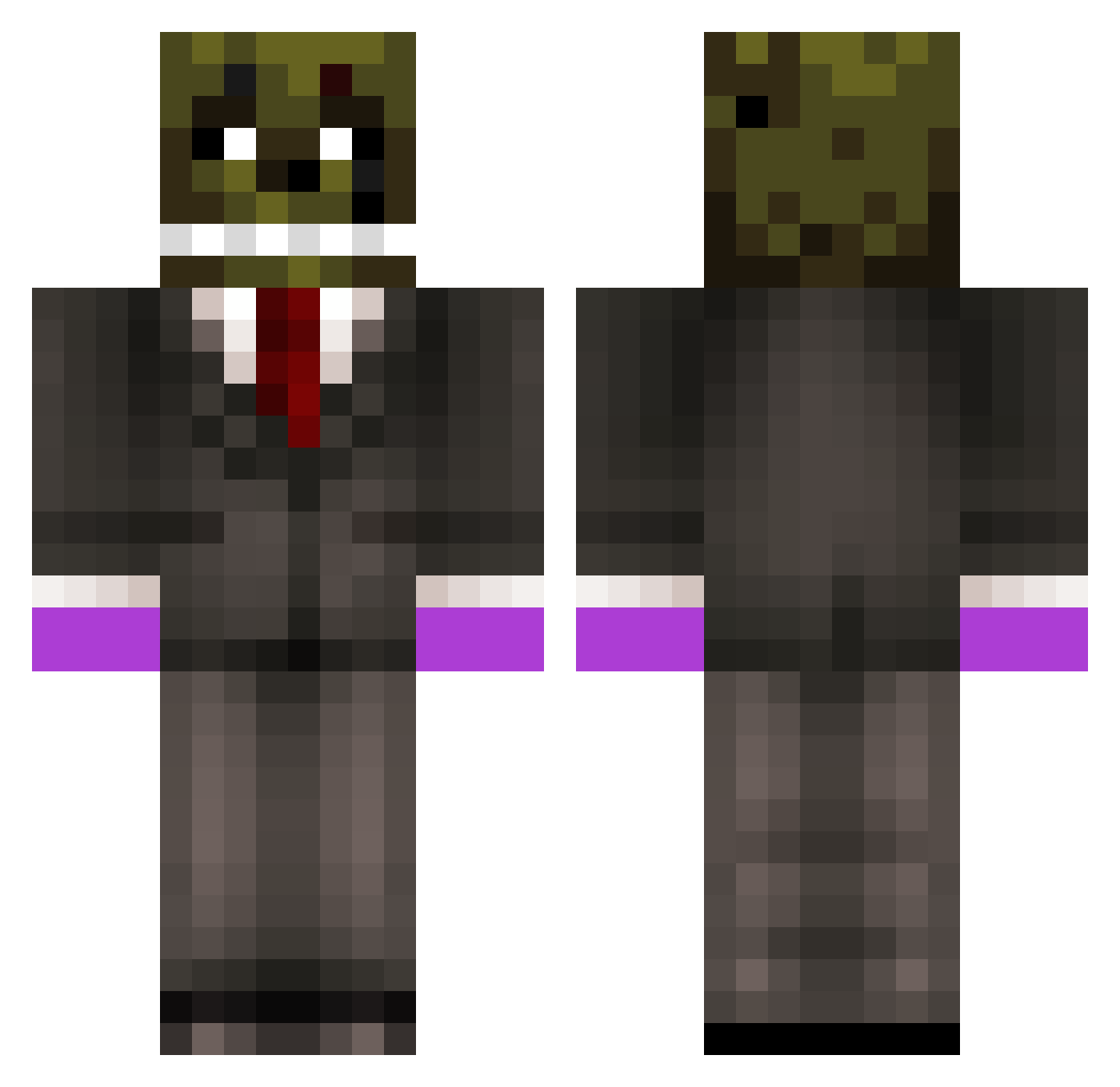TheNotoriousRDJ Minecraft skin, front and back view