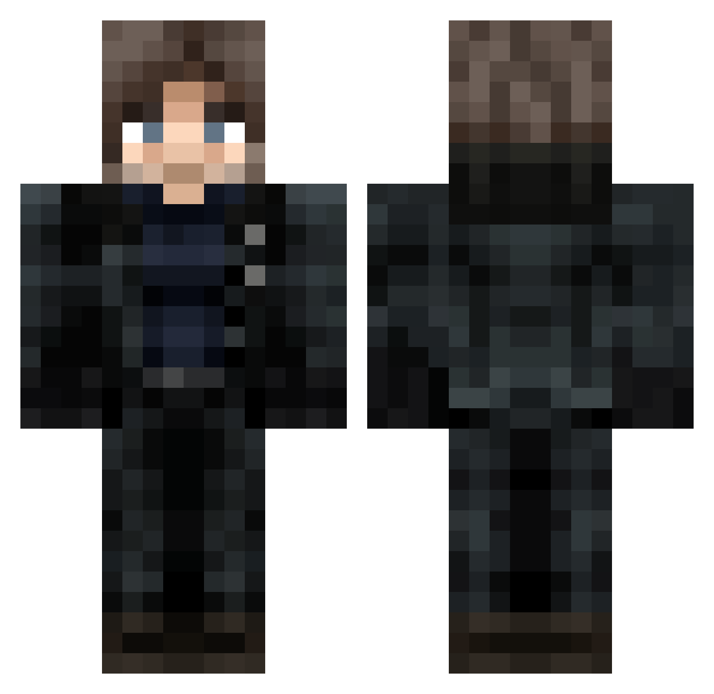 Cheffique Minecraft skin, front and back view