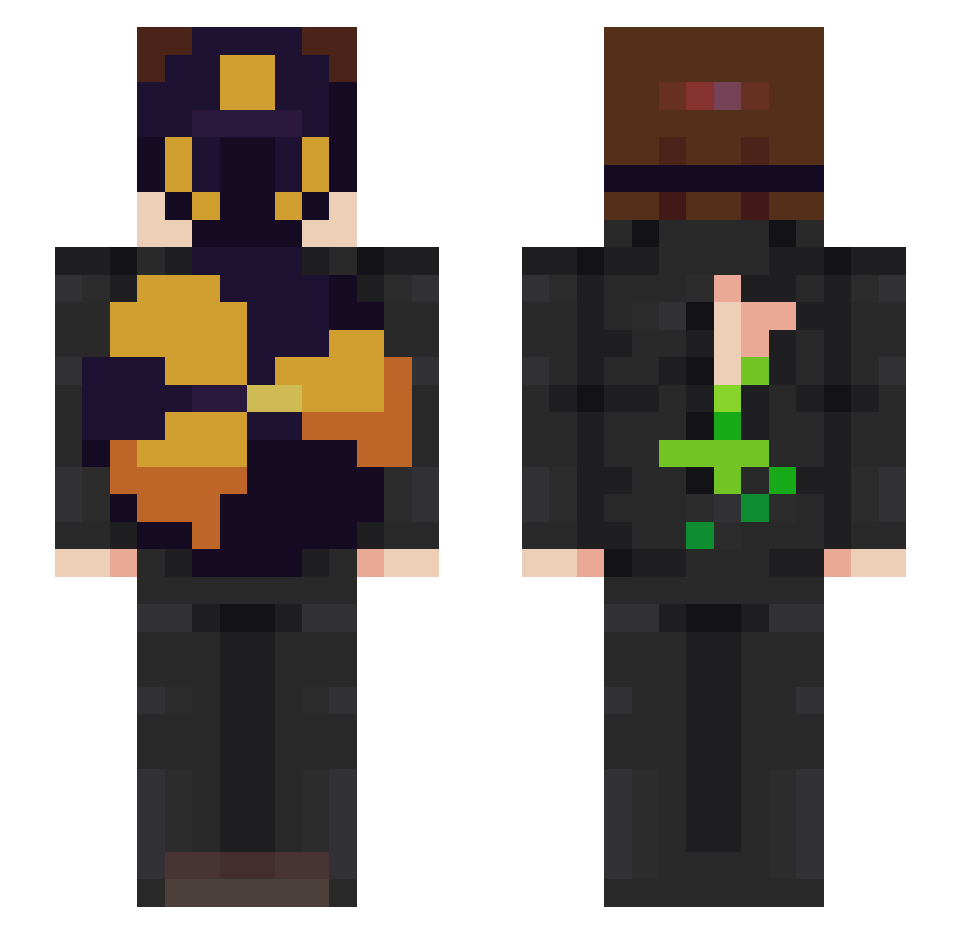 JoJoBinkss Minecraft skin, front and back view