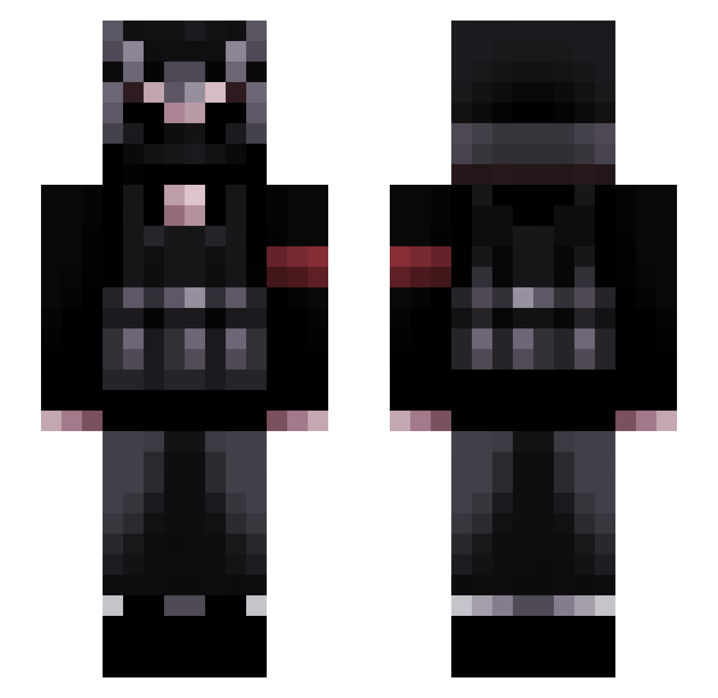 deathmorttan Minecraft skin, front and back view