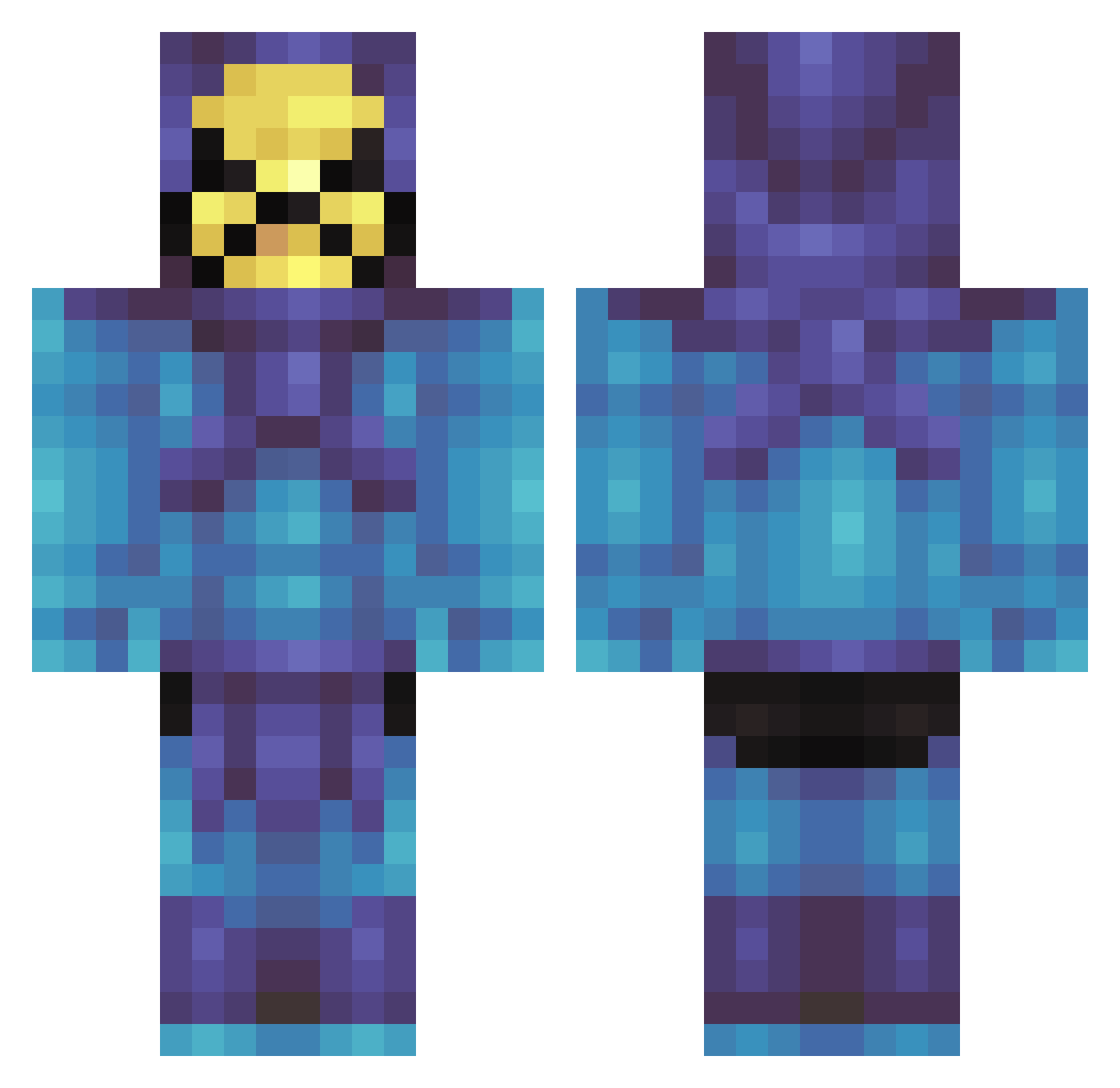 Zgell Minecraft skin, front and back view