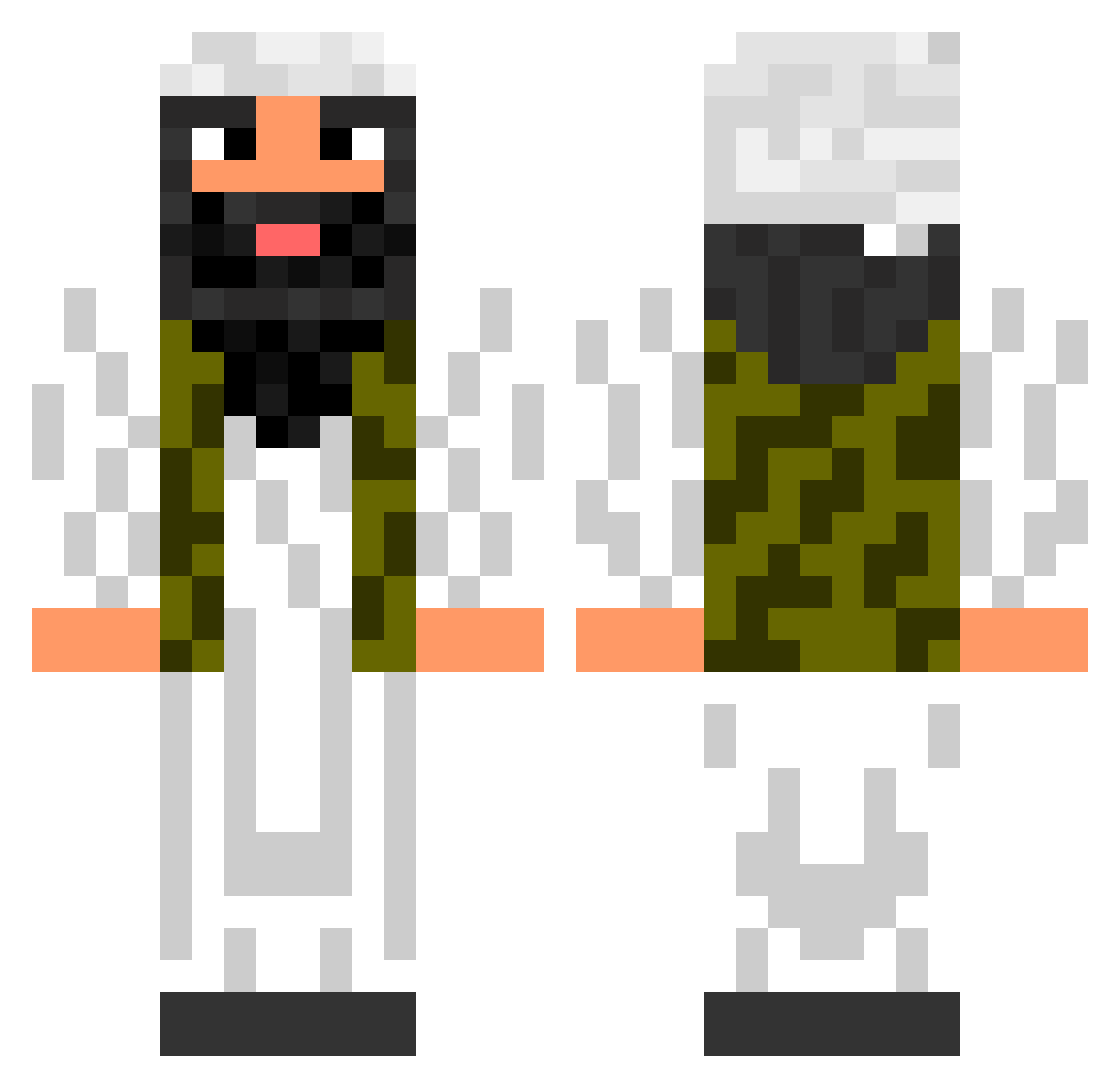 f28v Minecraft skin, front and back view