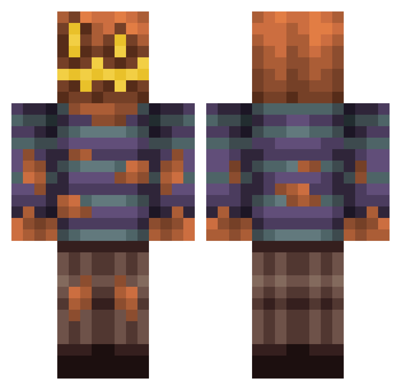 LaughingGrim Minecraft skin, front and back view