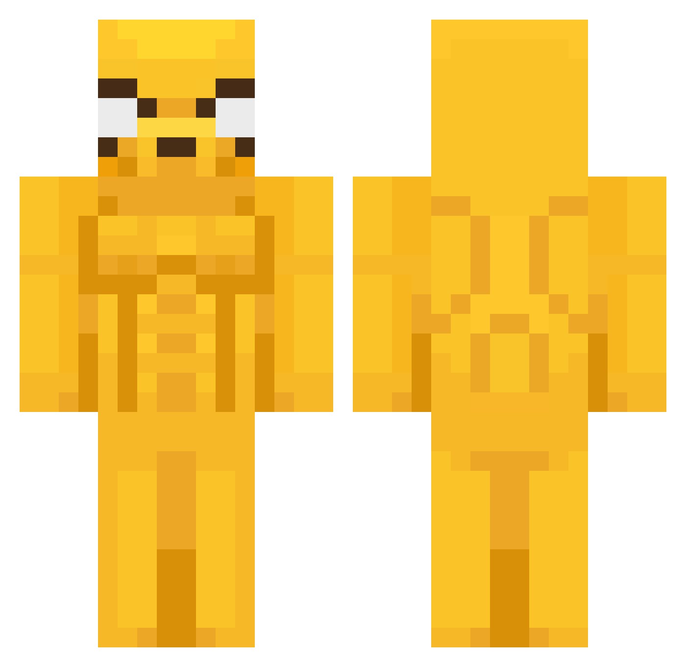 BreabGod Minecraft skin, front and back view