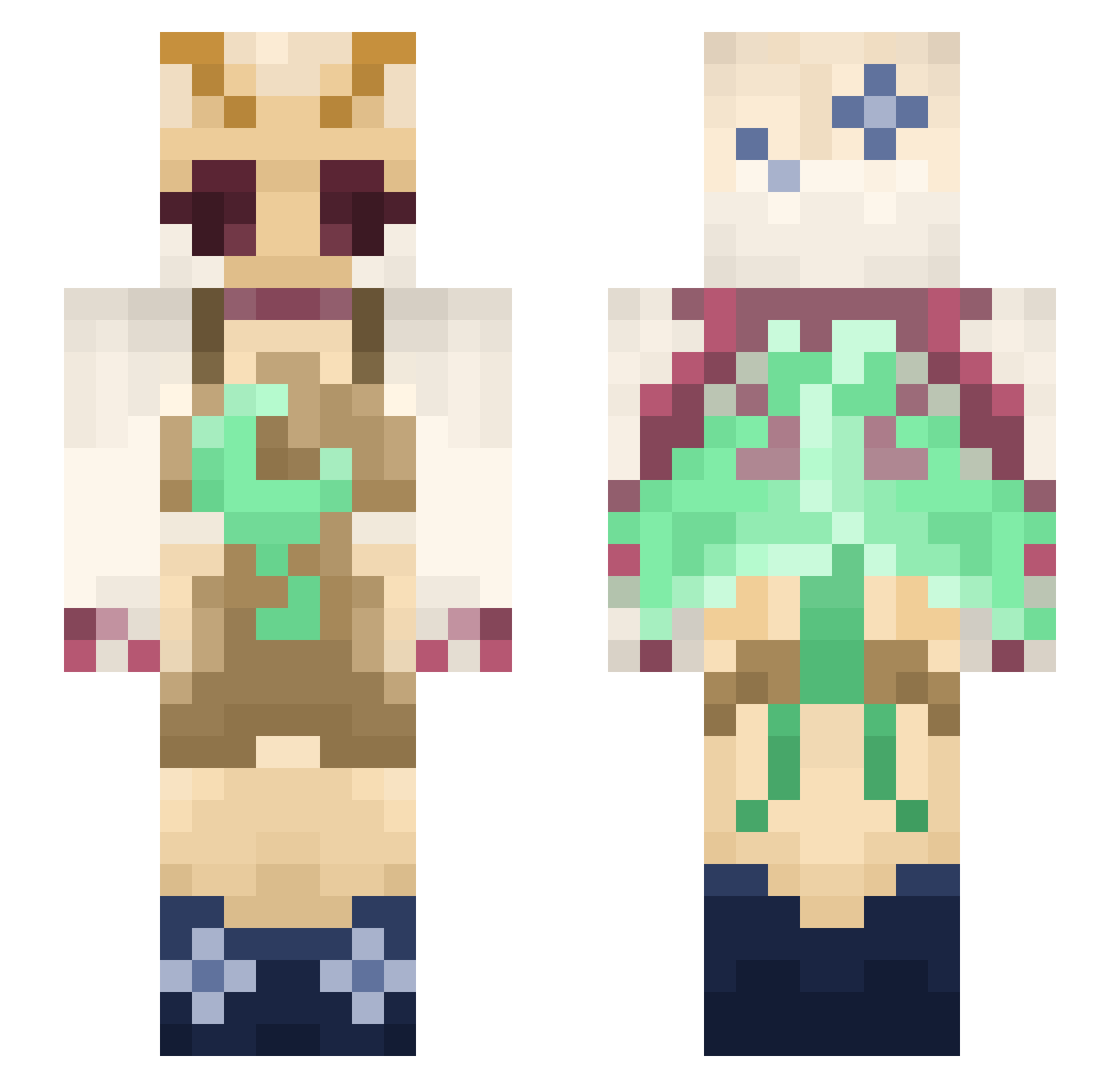 hexbugnano Minecraft skin, front and back view