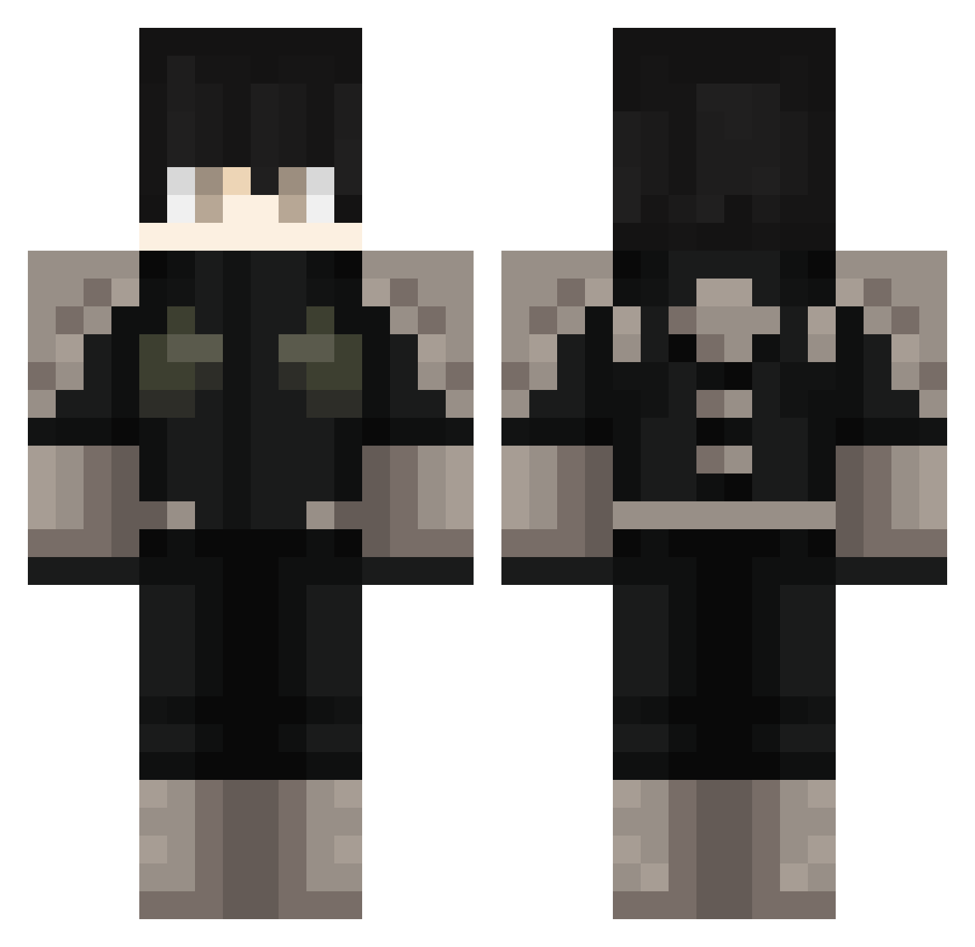 Peywish Minecraft skin, front and back view
