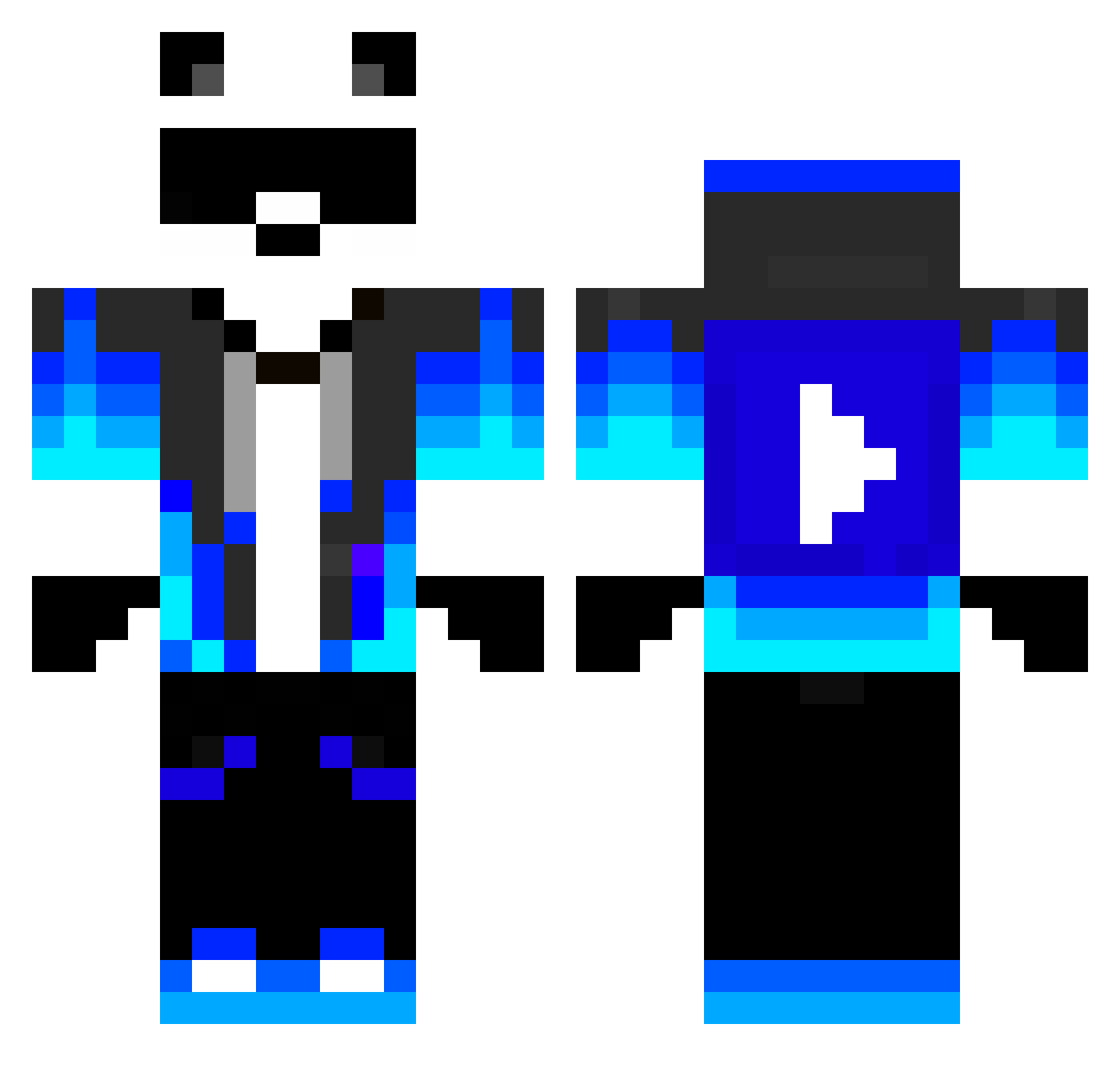YaMateOzzie Minecraft skin, front and back view