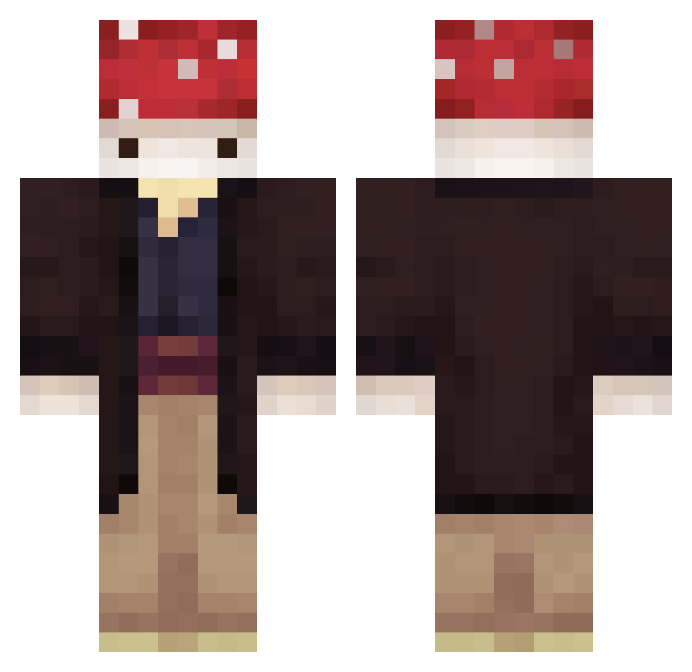 SPIPPOP Minecraft skin, front and back view