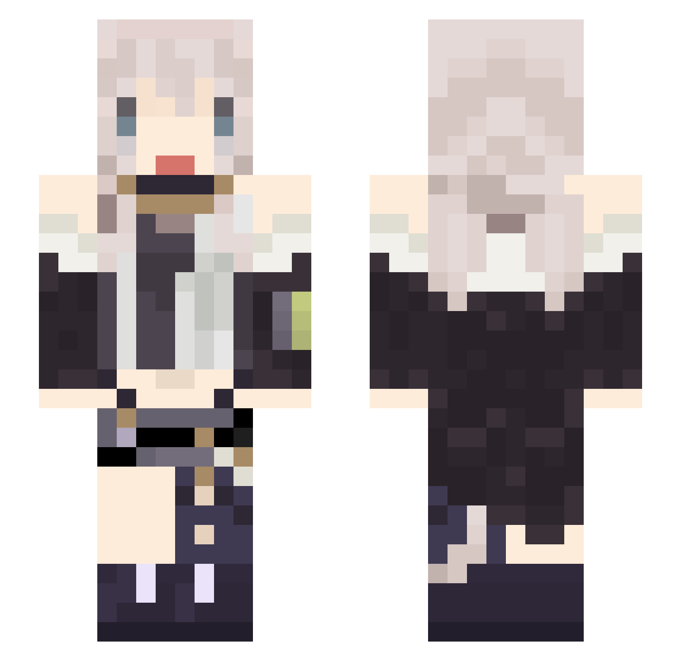 Psychloor Minecraft skin, front and back view