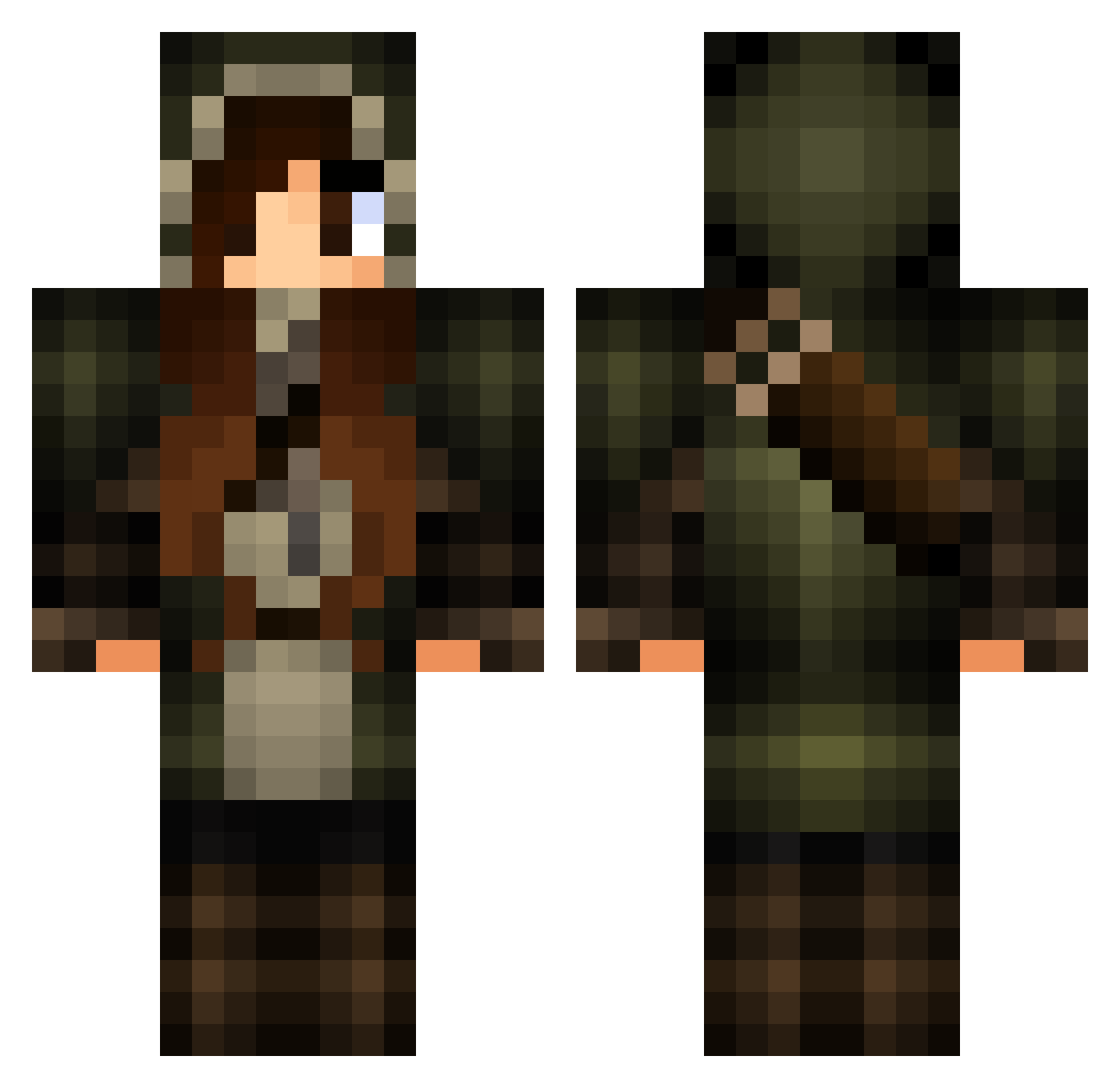 vitaliser Minecraft skin, front and back view