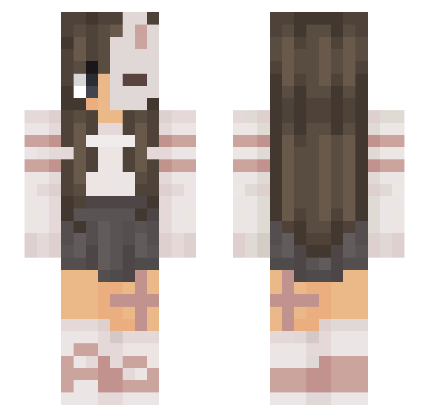ItsPinky_ Minecraft skin, front and back view