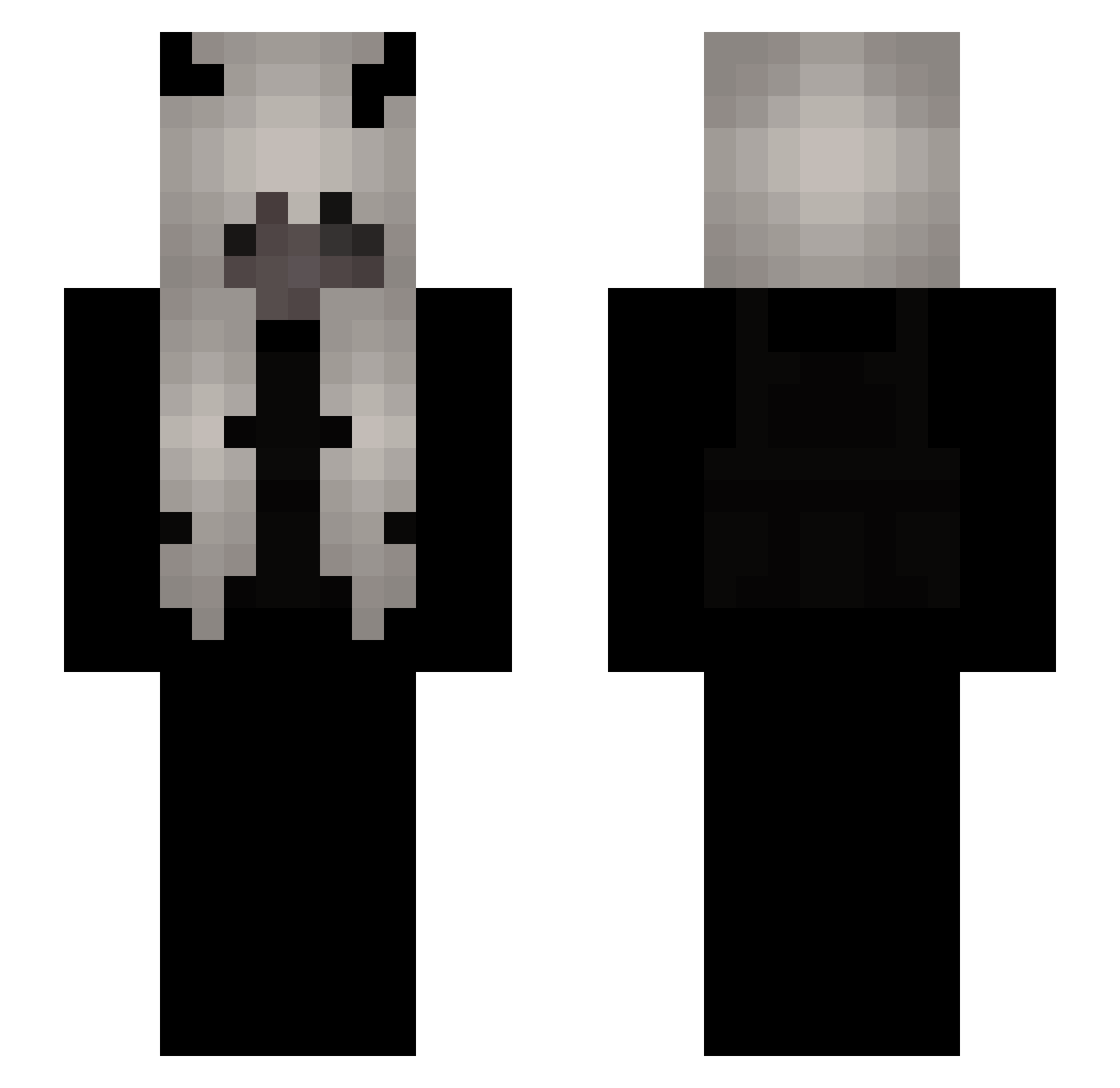 sclzy Minecraft skin, front and back view