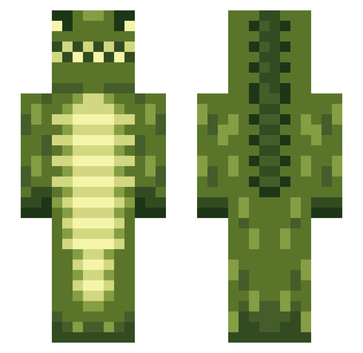 golsuit Minecraft skin, front and back view