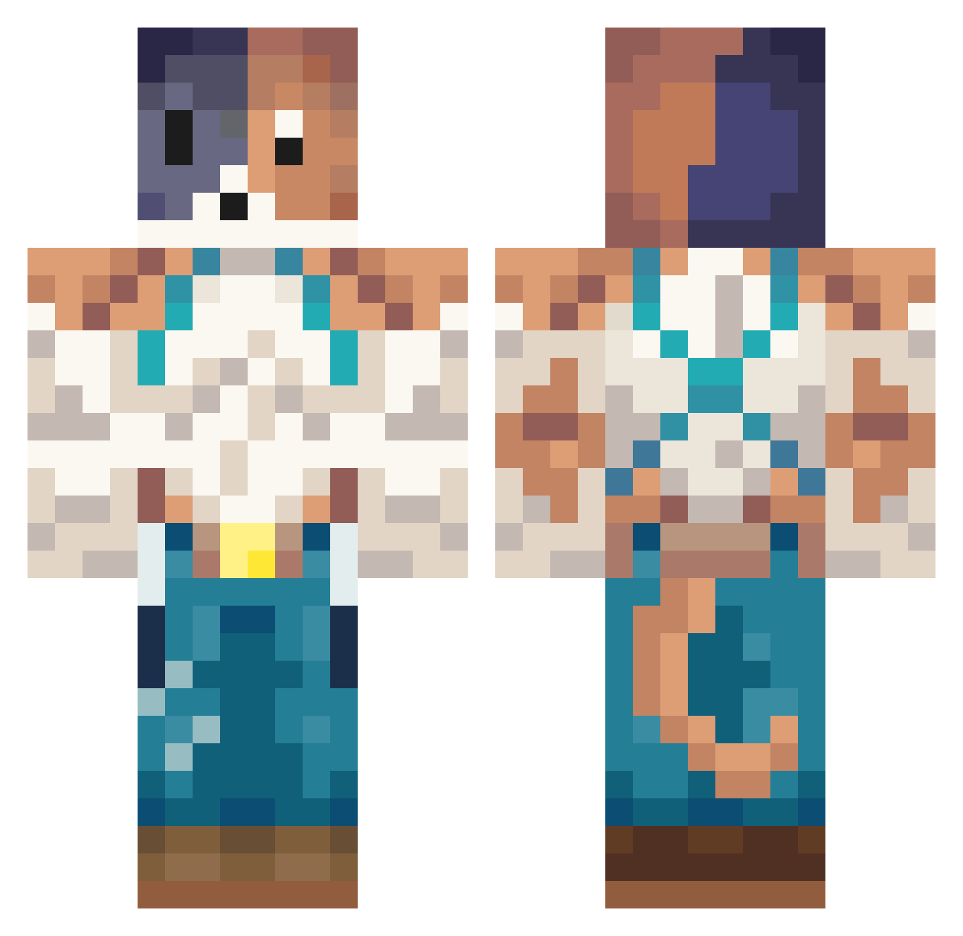 hasifz Minecraft skin, front and back view