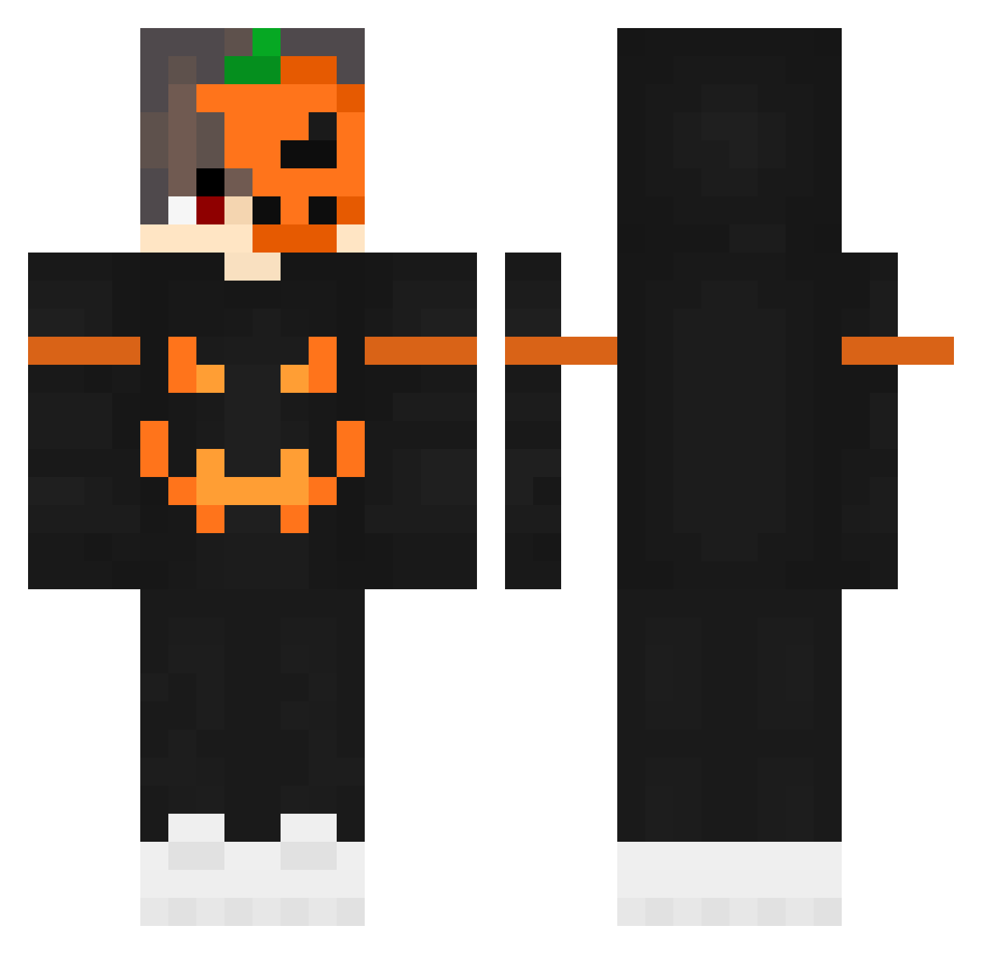 PierceMonster Minecraft skin, front and back view