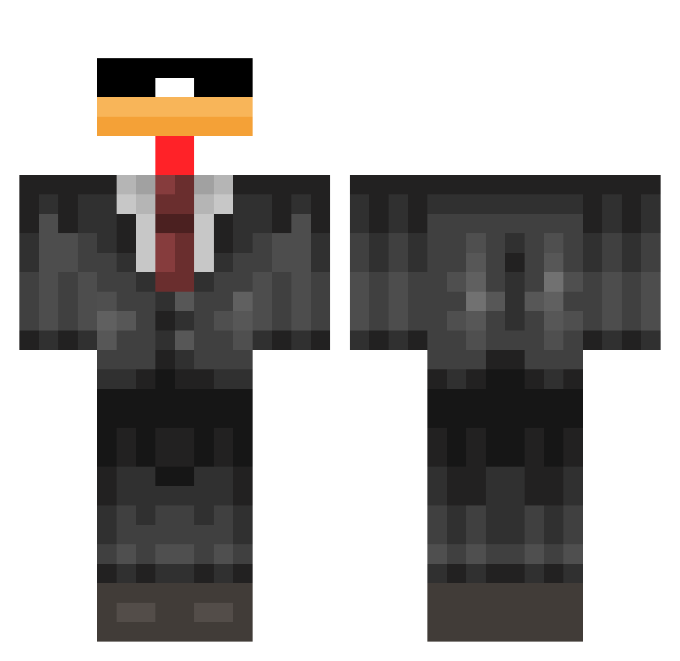 Shiniwa Minecraft skin, front and back view