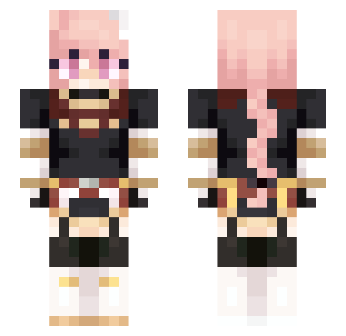 Yaterochka Minecraft skin, front and back view