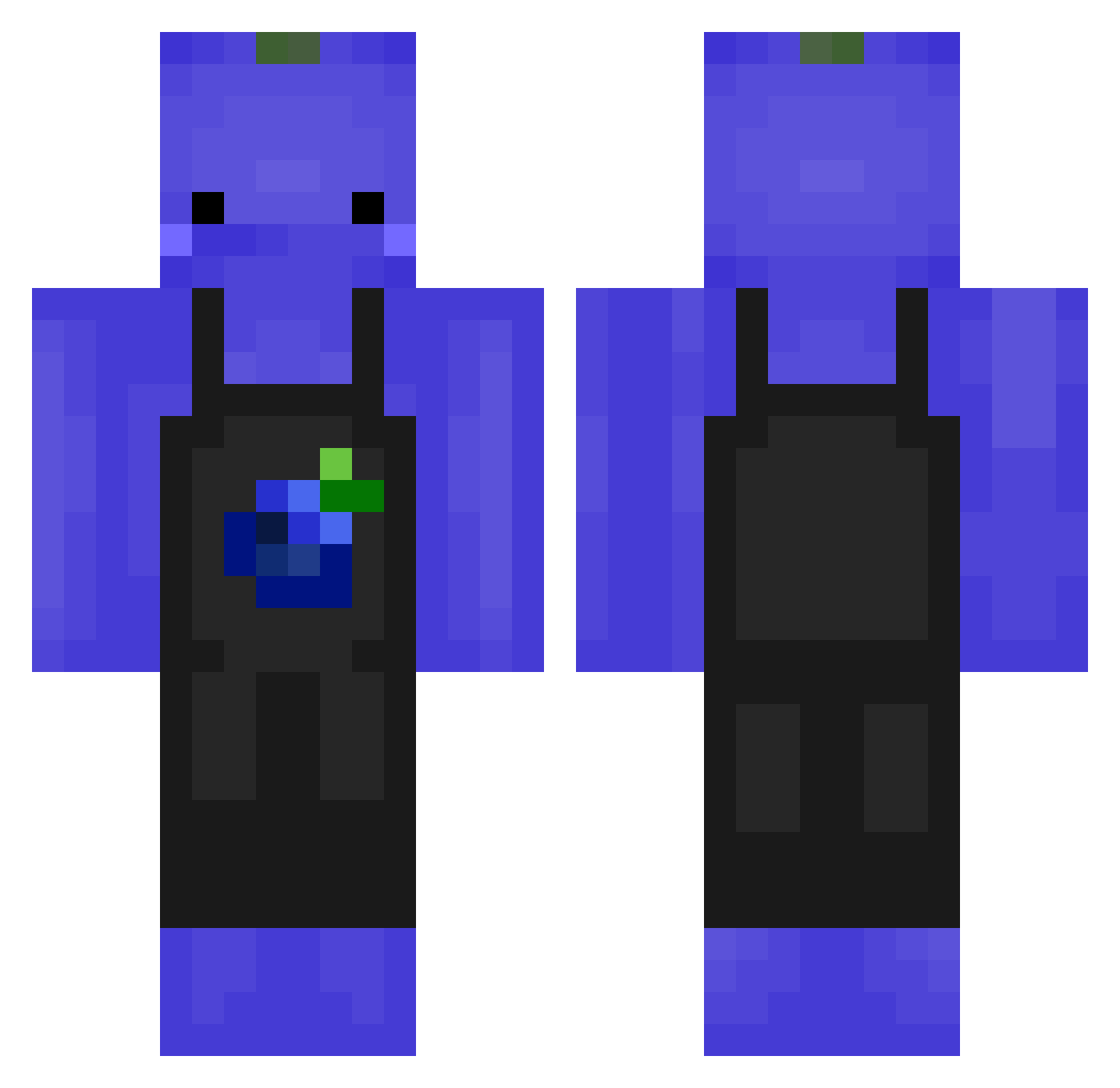 QuitWarlords Minecraft skin, front and back view