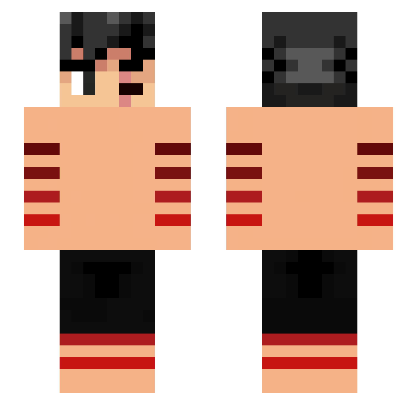 NecroMagician Minecraft skin, front and back view