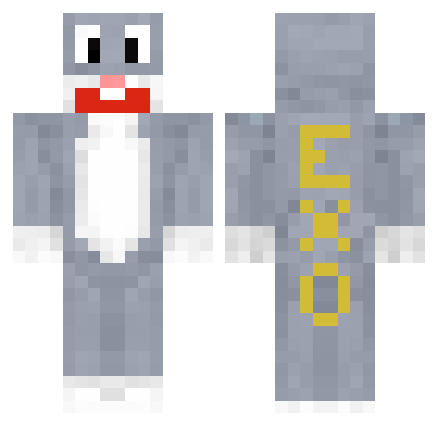 Safe Minecraft skin, front and back view