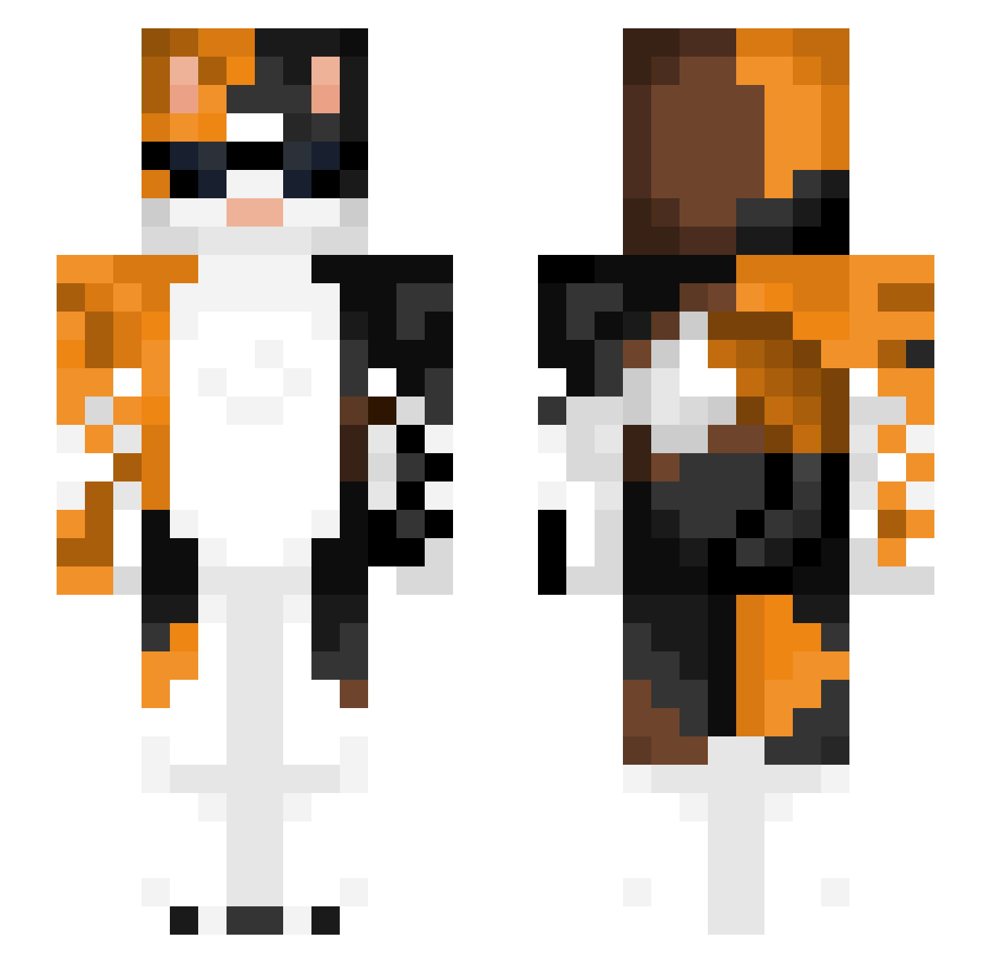 MaxTheCat0 Minecraft skin, front and back view