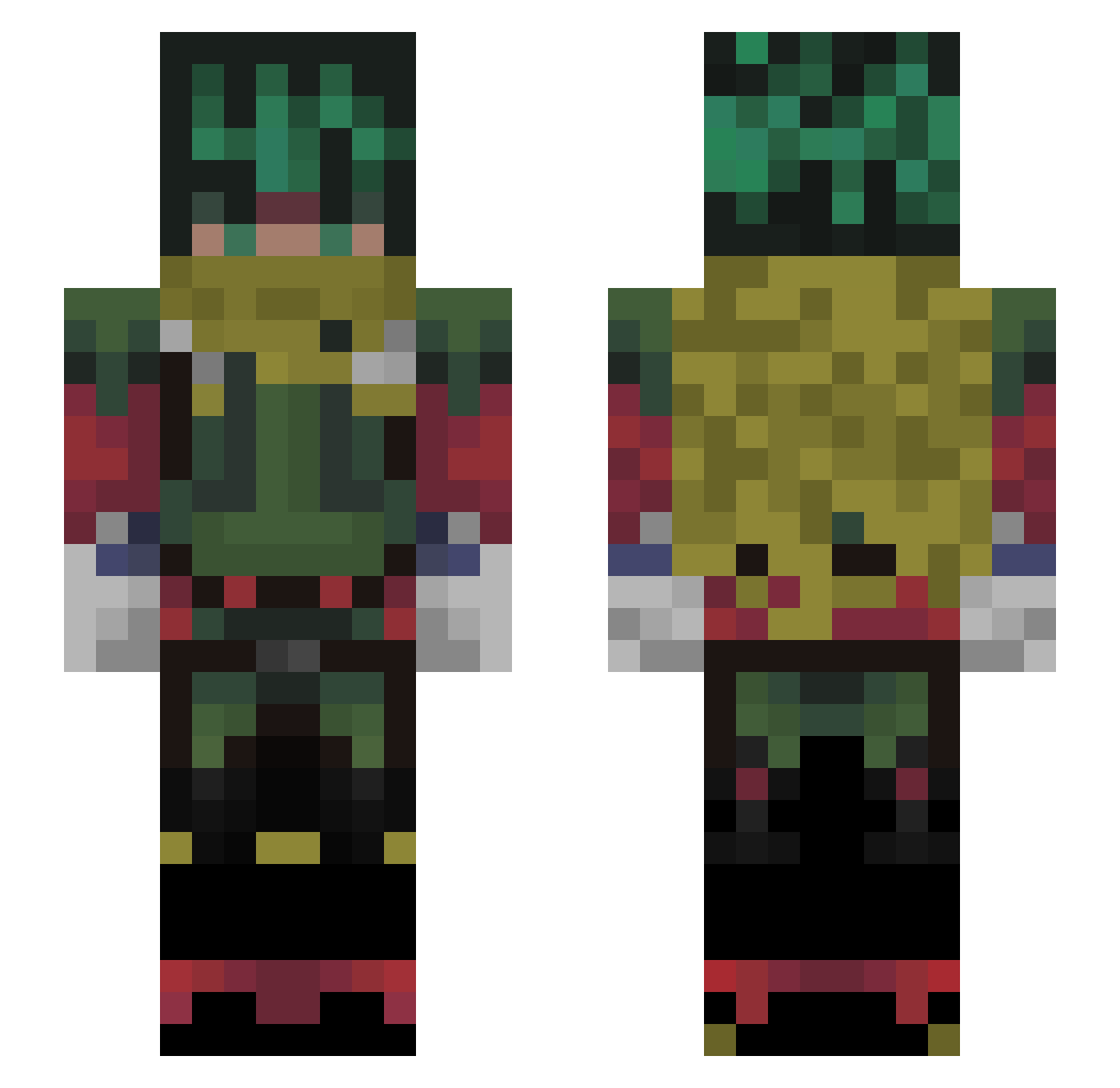 pexeatomico Minecraft skin, front and back view