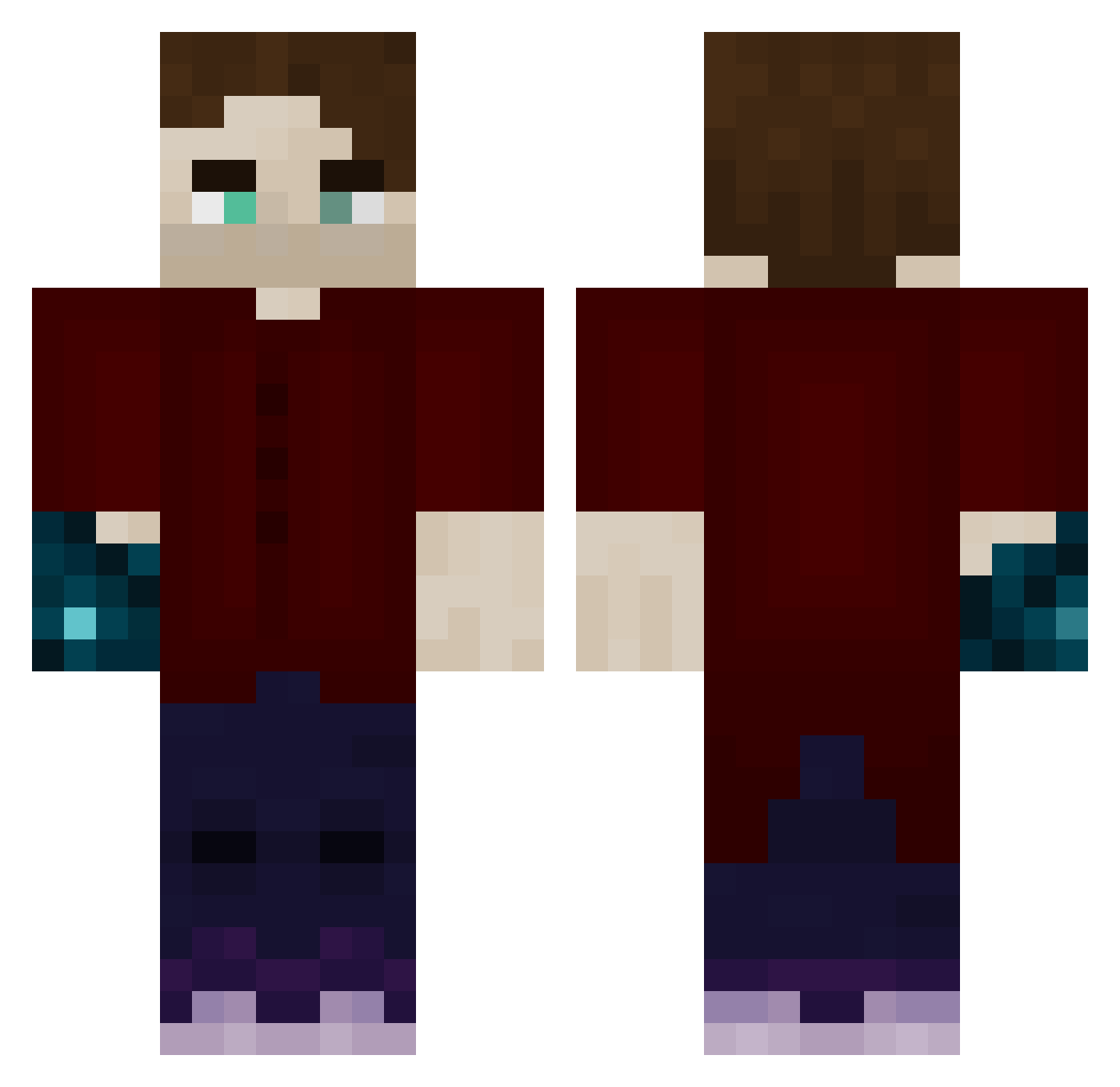 SnrDustra Minecraft skin, front and back view