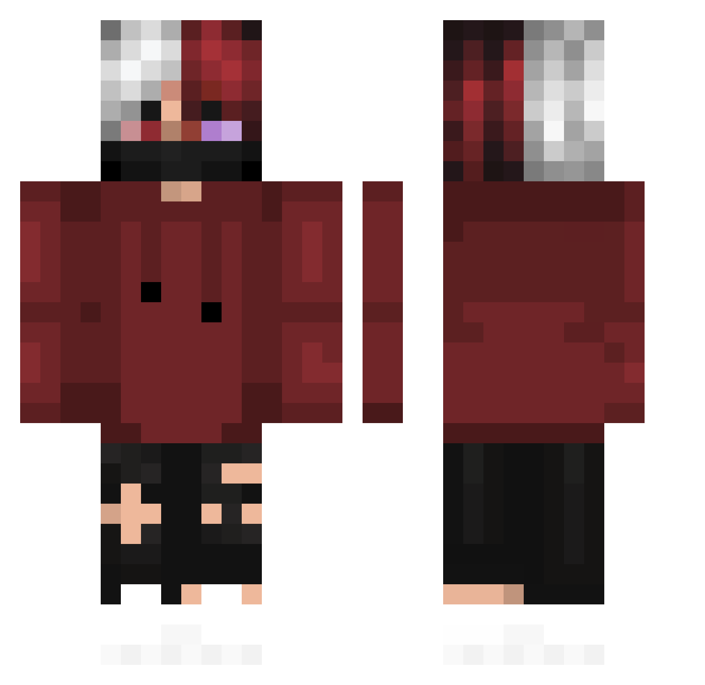 G0dHunter Minecraft skin, front and back view