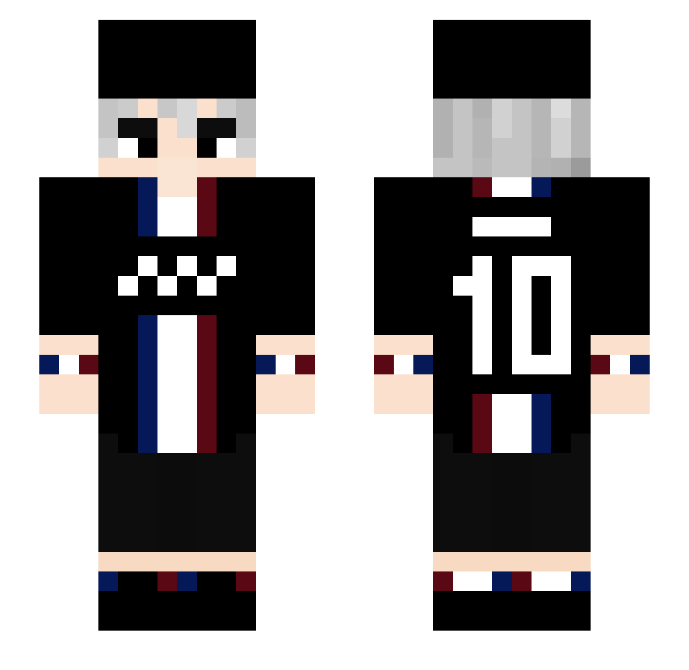 MrUnicz Minecraft skin, front and back view