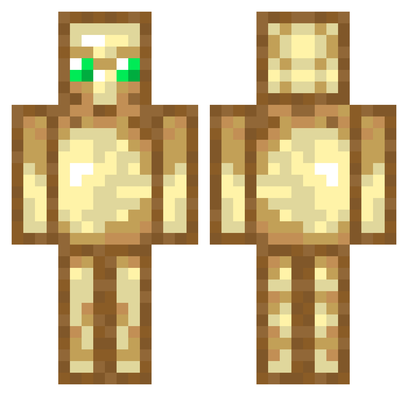 ElderShulker Minecraft skin, front and back view