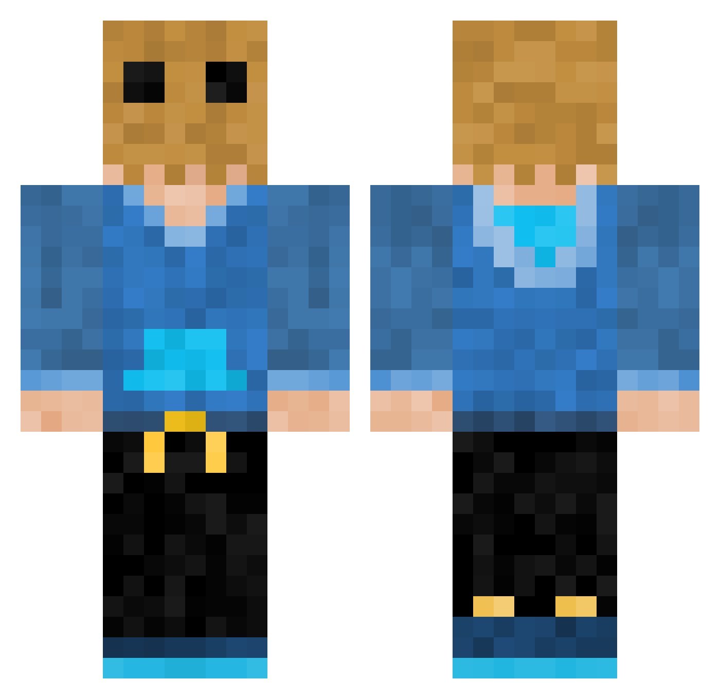 EclipsedVO Minecraft skin, front and back view