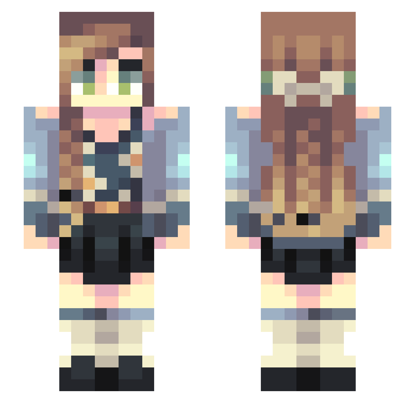 remorae Minecraft skin, front and back view