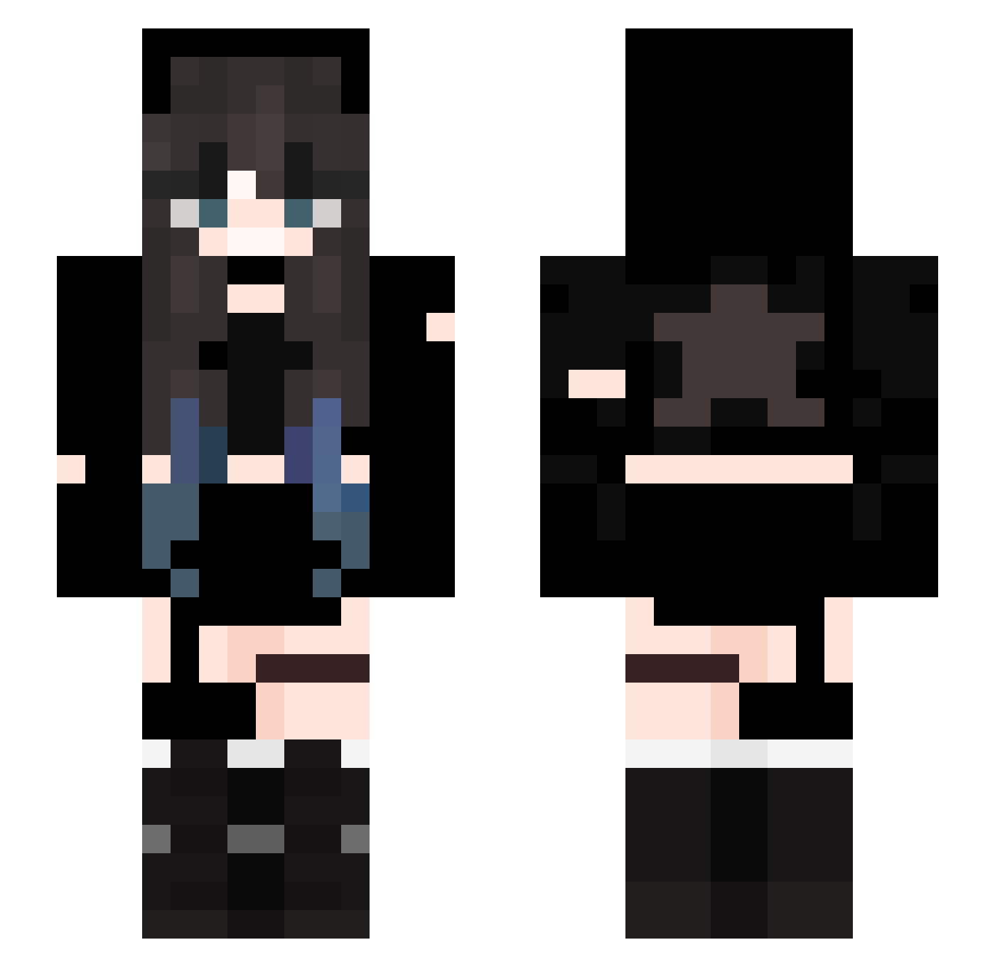 BreadCult Minecraft skin, front and back view