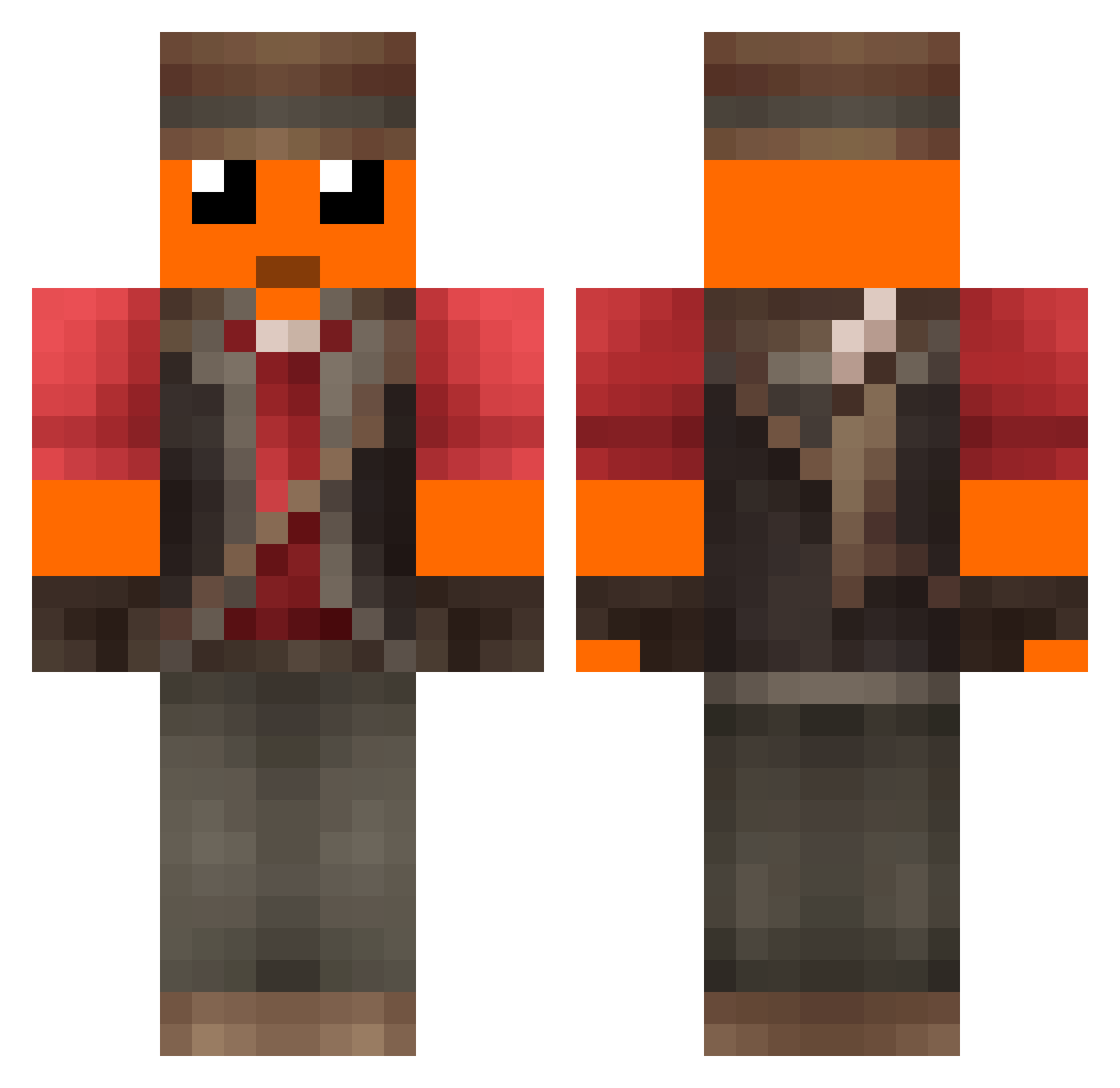 NickNitro3 Minecraft skin, front and back view