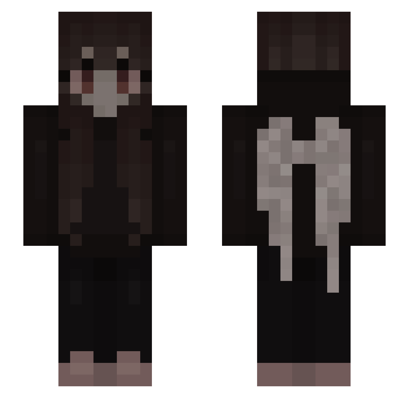 3m1l1e Minecraft skin, front and back view