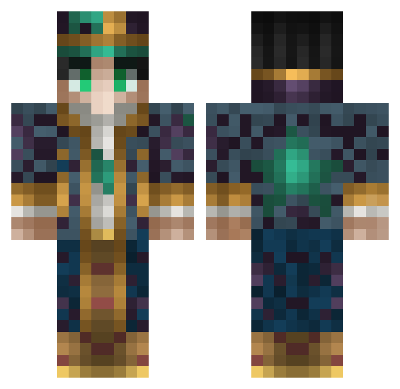 xMeatyJr Minecraft skin, front and back view