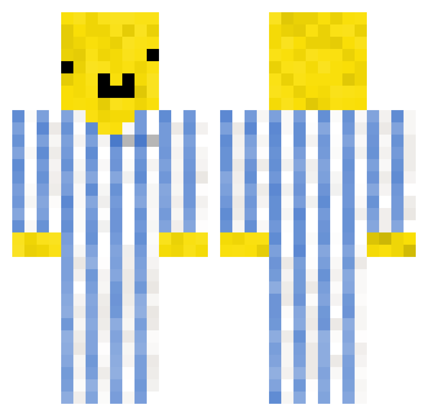 snowyT99 Minecraft skin, front and back view