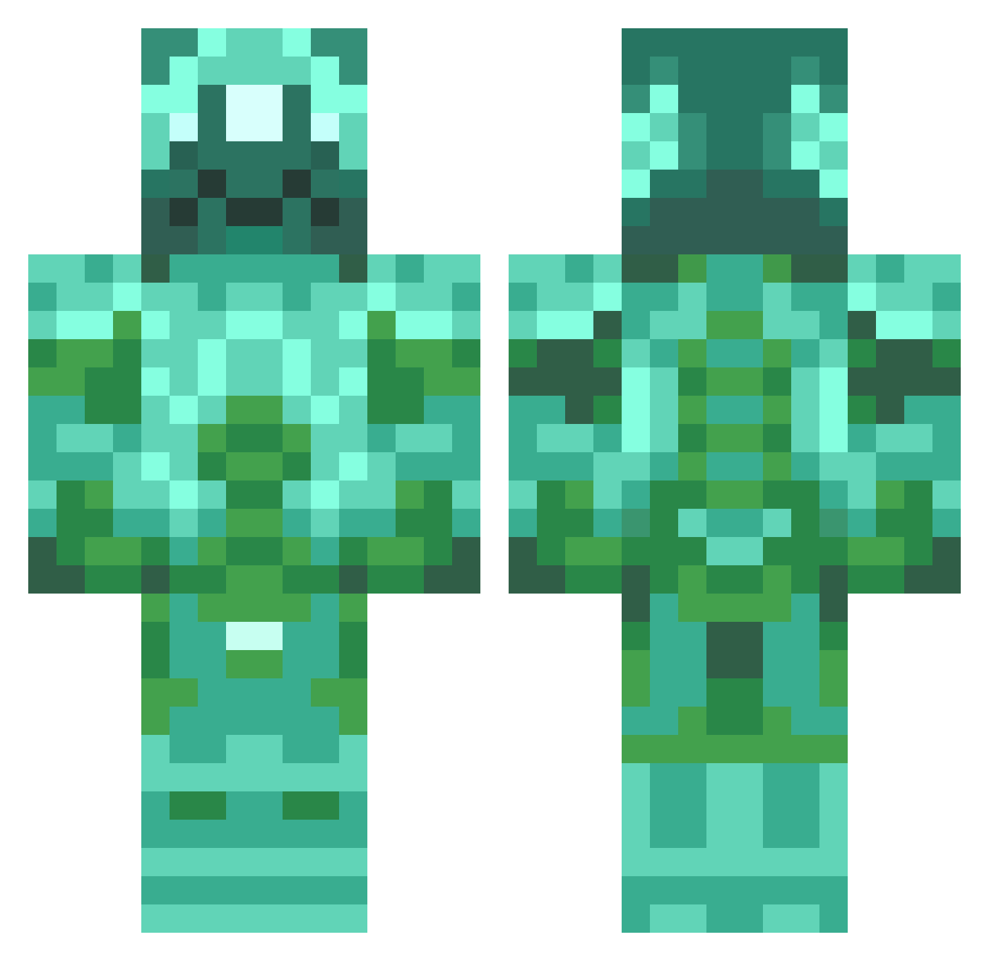 the_fire_blaster Minecraft skin, front and back view