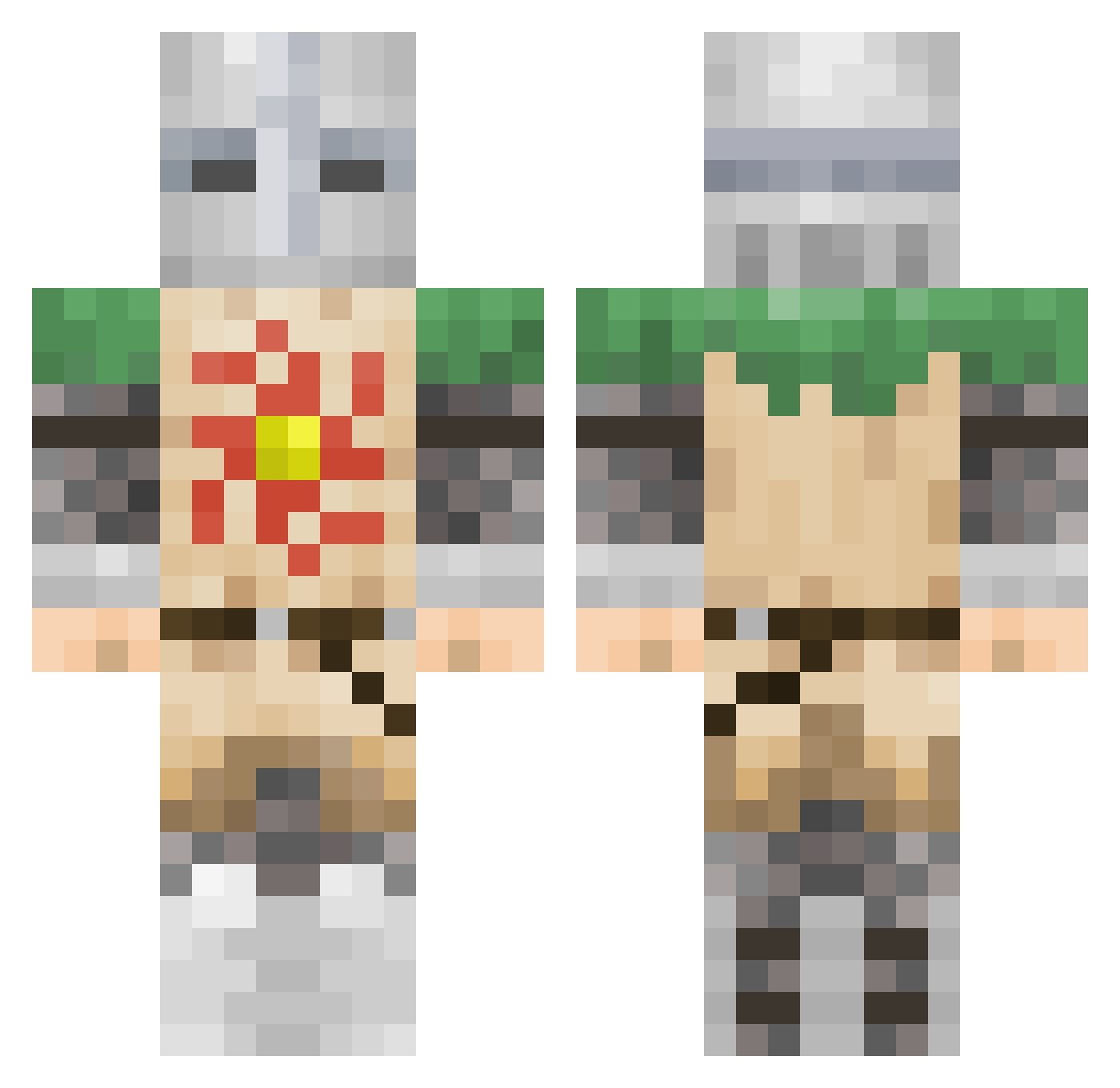 nipcheese Minecraft skin, front and back view