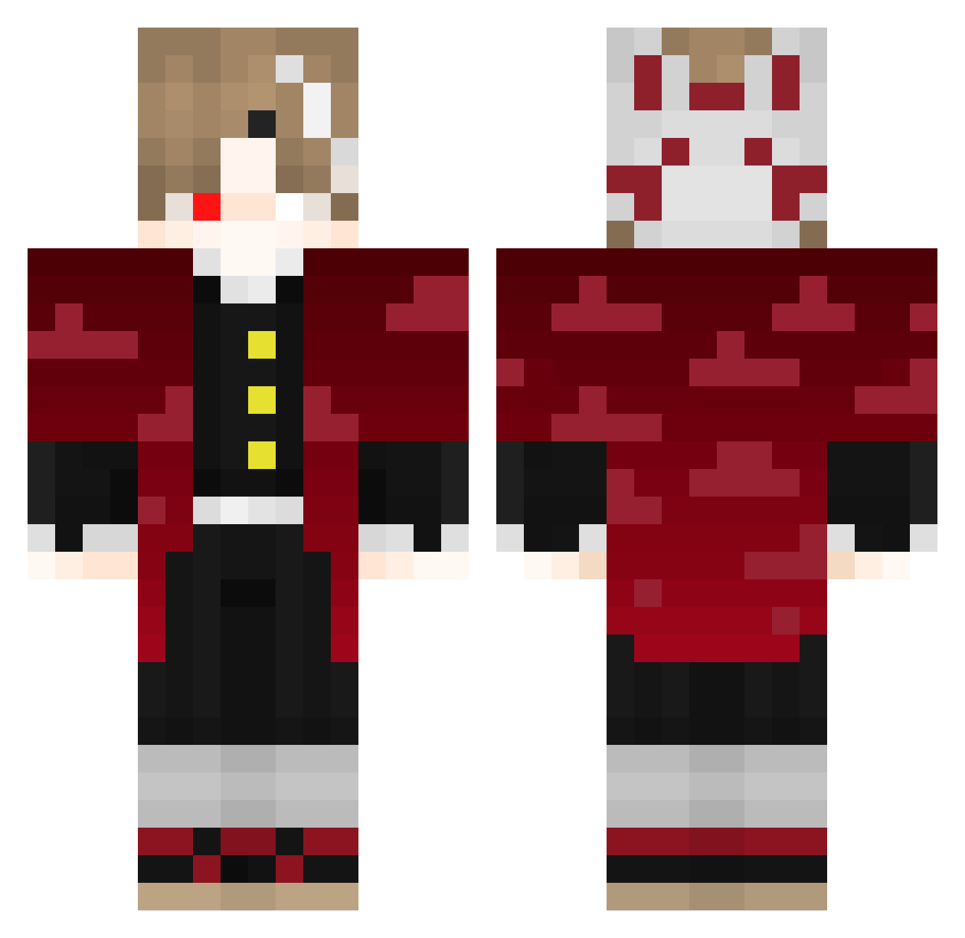AzOTiKy Minecraft skin, front and back view