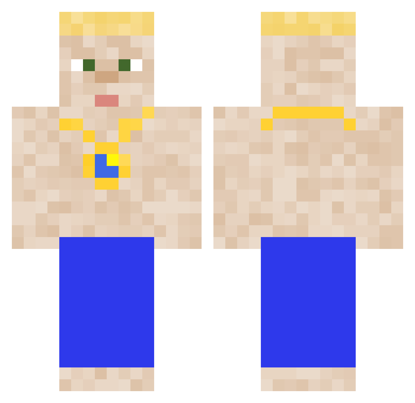 DwarfOfAllTrades Minecraft skin, front and back view