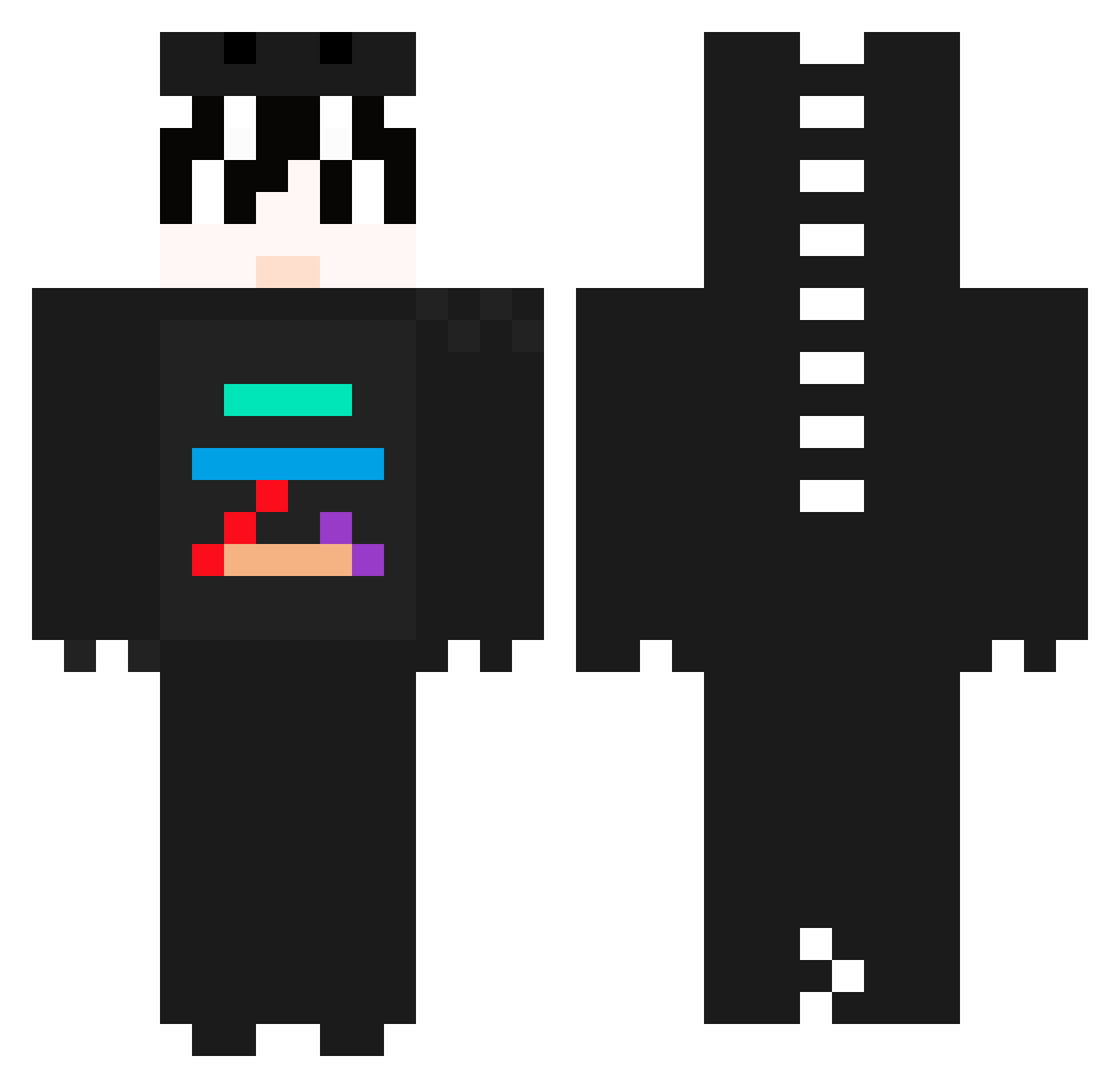 qyzs123 Minecraft skin, front and back view