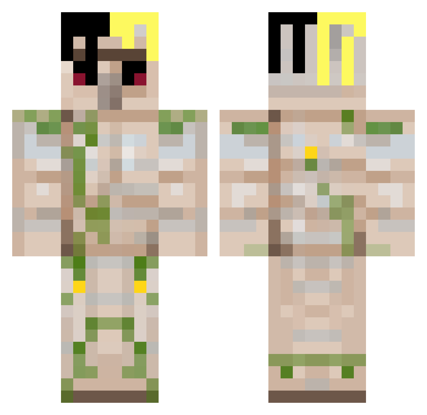 3967k Minecraft skin, front and back view