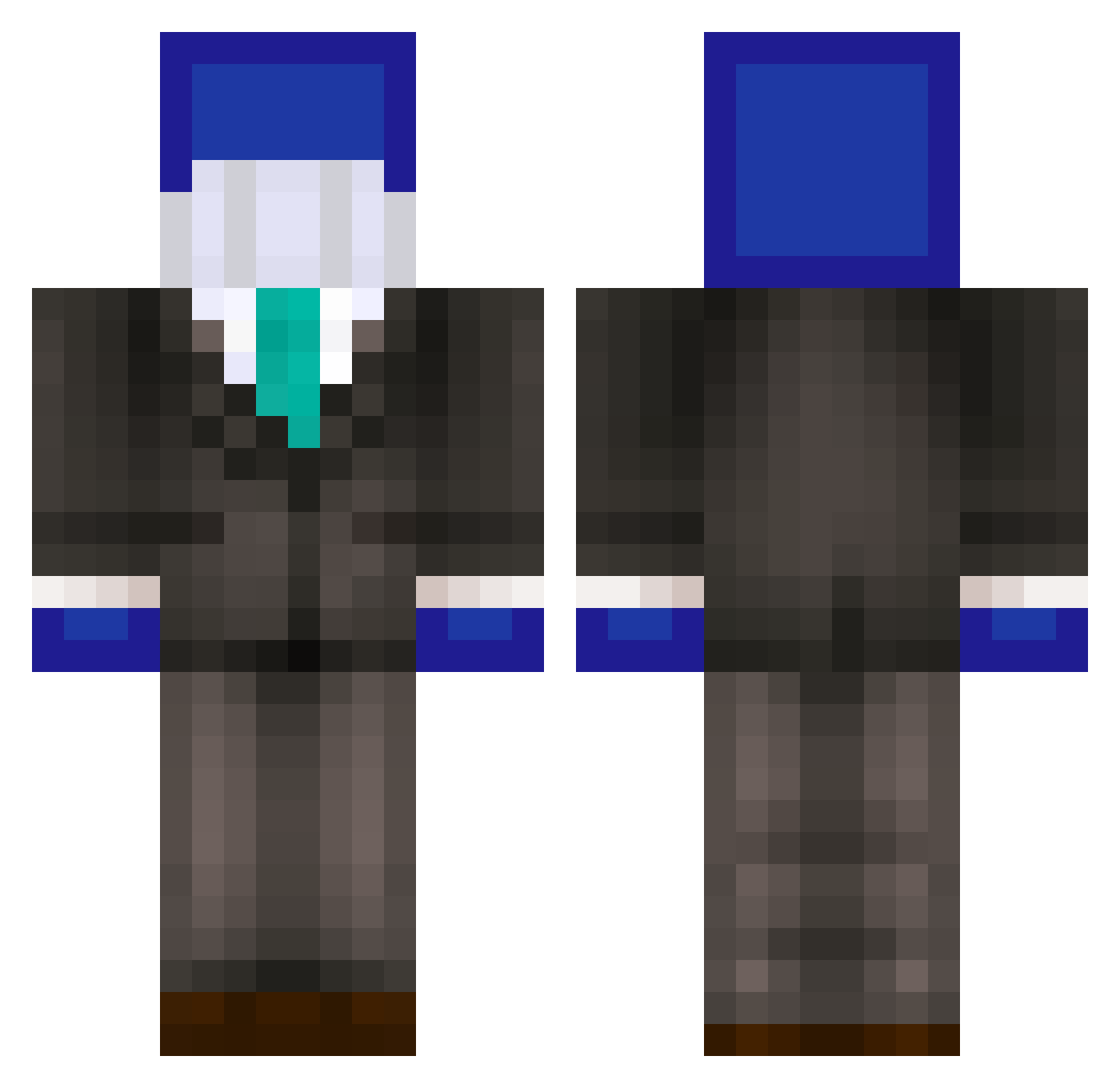Shunlurk Minecraft skin, front and back view